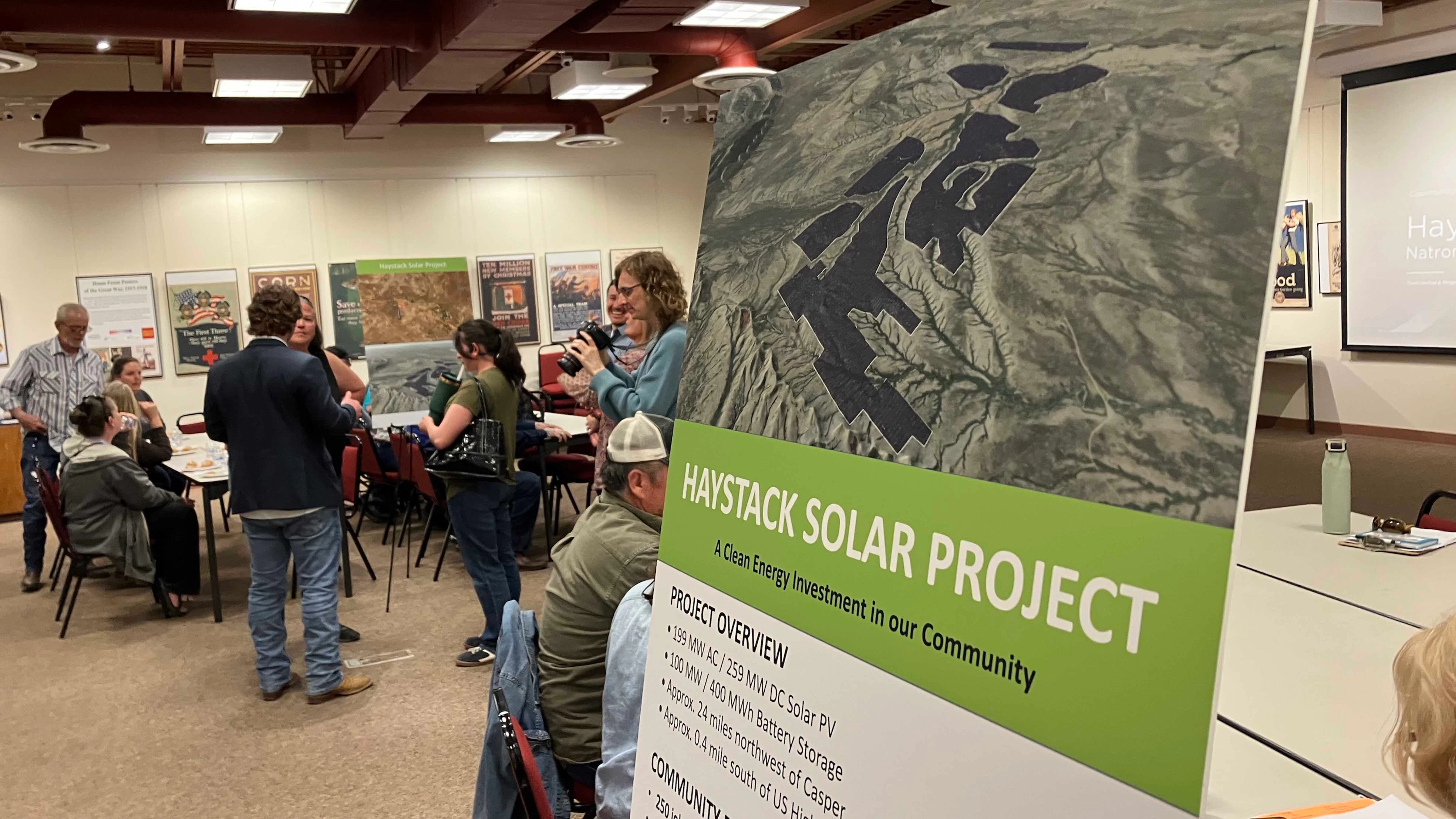 Enfinity Global spokesmen for the Haystack Solar LLC shot down by Natrona County commissioners last February tried to convince community residents of its worth on Monday.