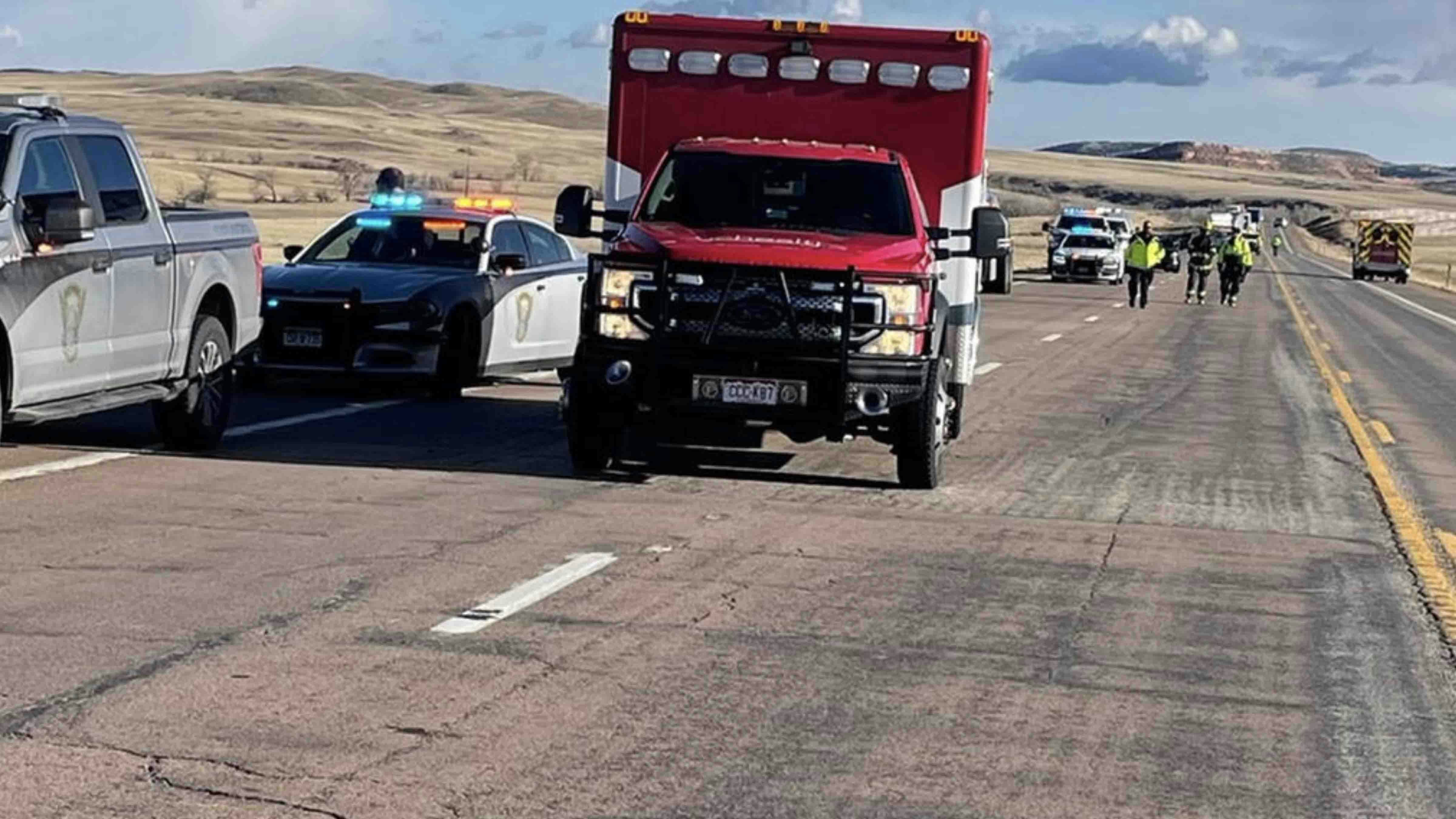 Highway 287 crash on Feb 22, 2024, that killed three members of the University of Wyoming swimming and diving team.