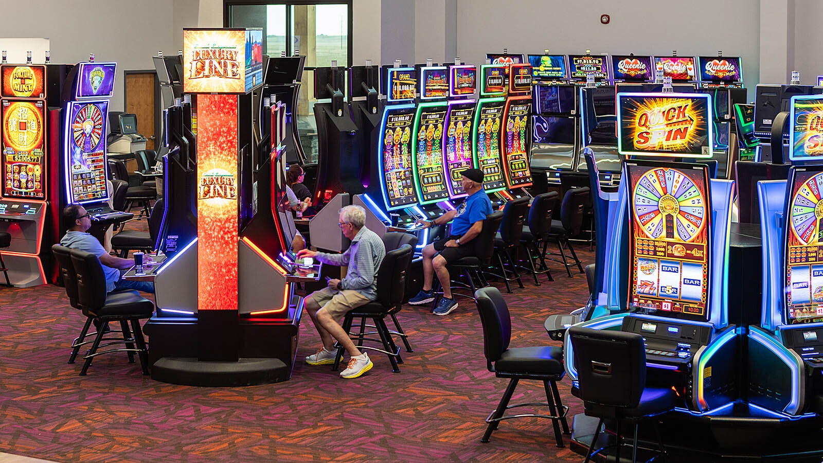 Patrons play the games at the new Horse Palace off I-25 south of Cheyenne.