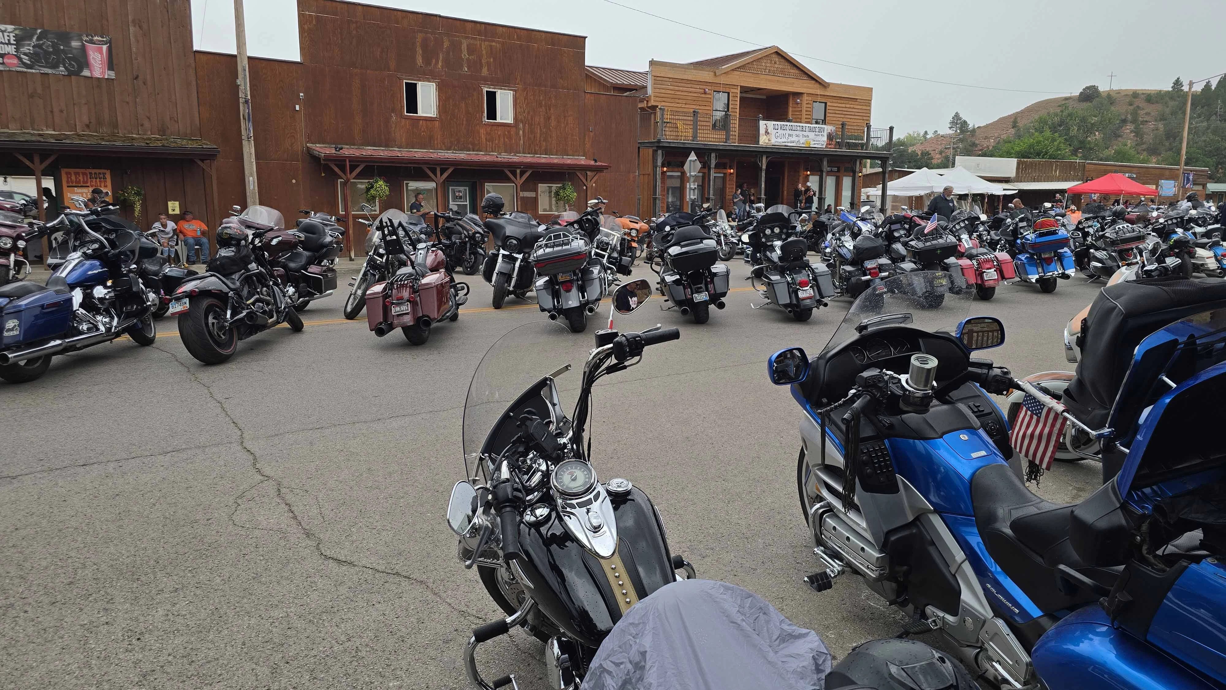 A sea of bikes set up on the main drag through Hulett for the annual Ham and Jam during Sturgis Rally week.