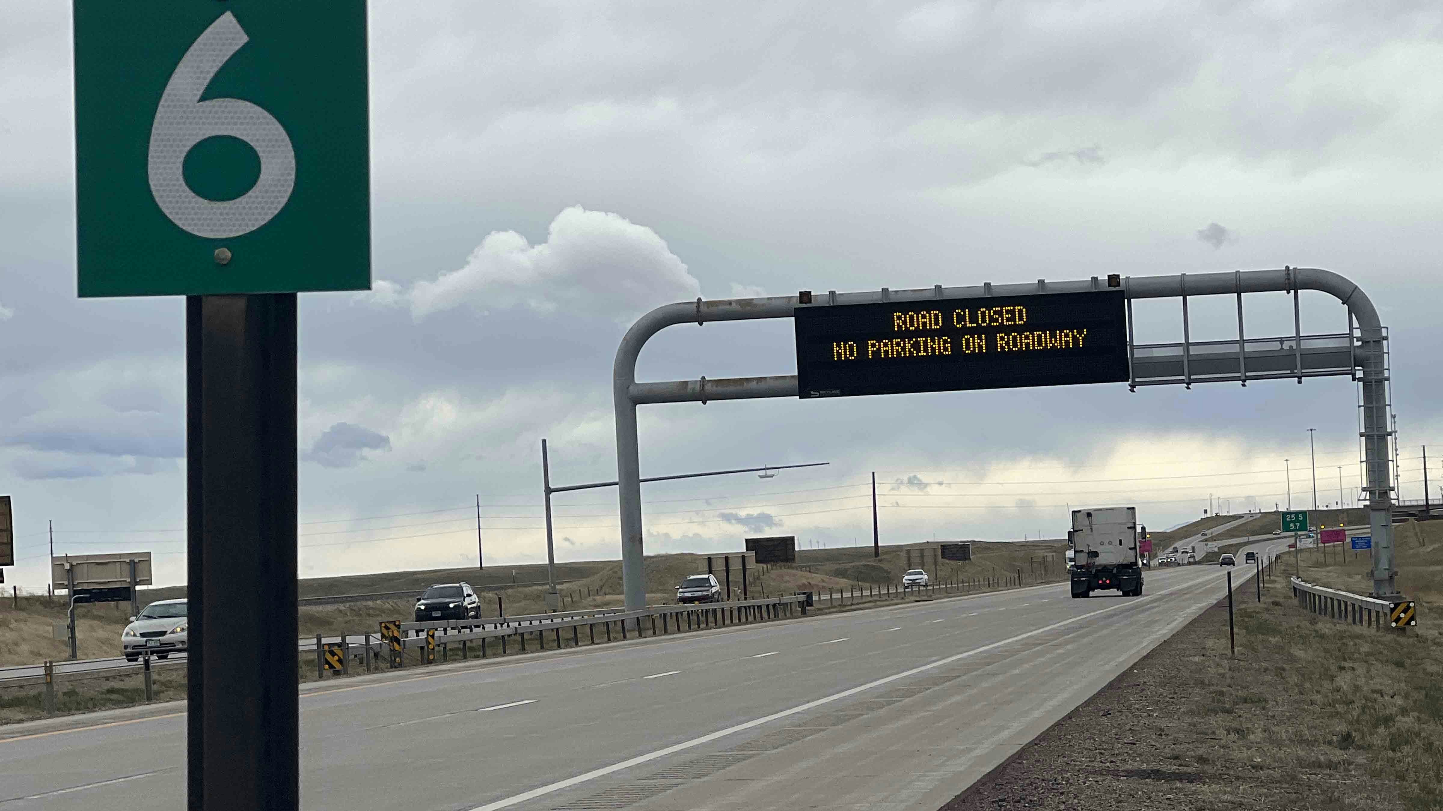 Portion of Interstate 25 in southern Wyoming closed due to high winds on May 6, 2024