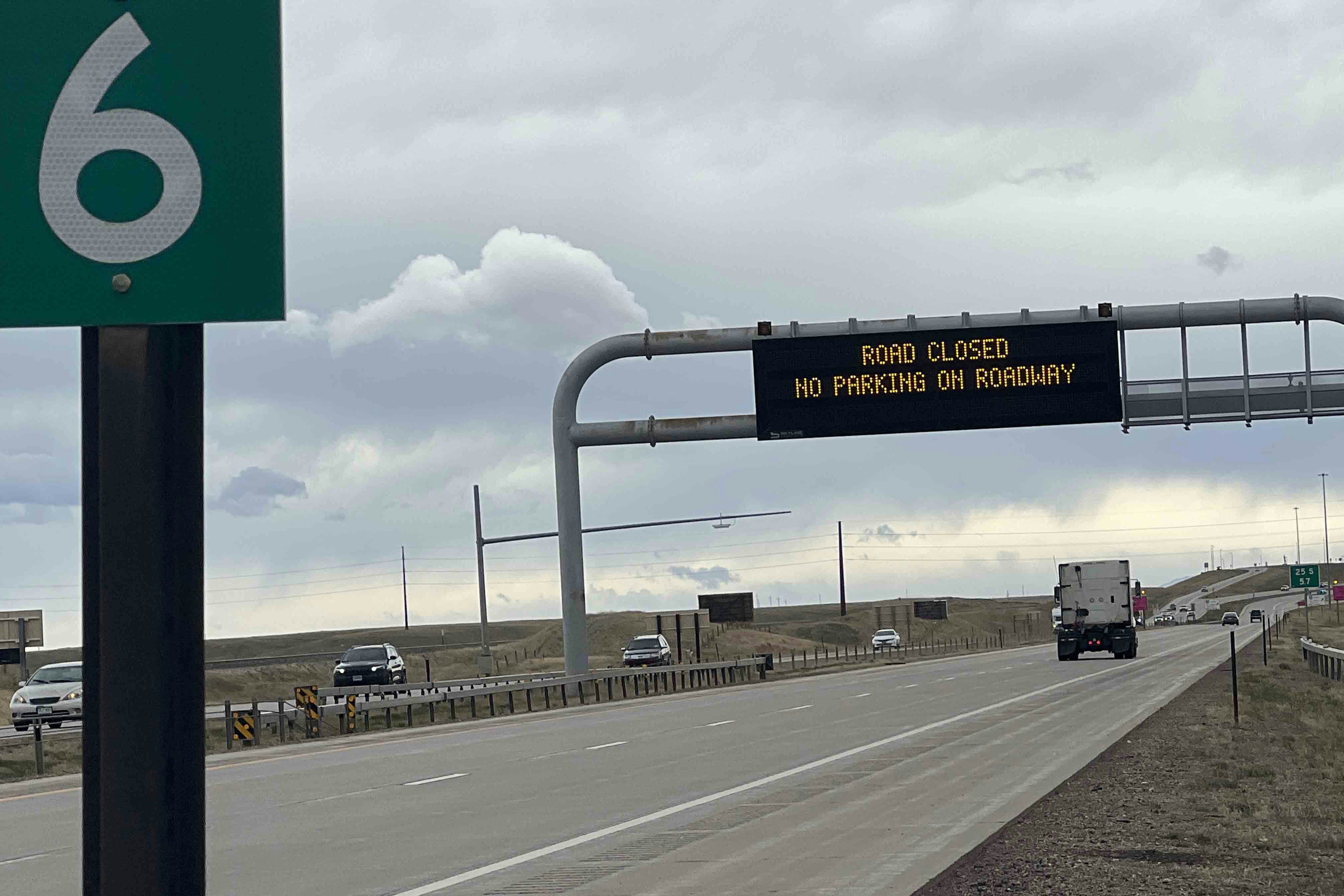 Portion of Interstate 25 in southern Wyoming closed due to high winds on May 6, 2024