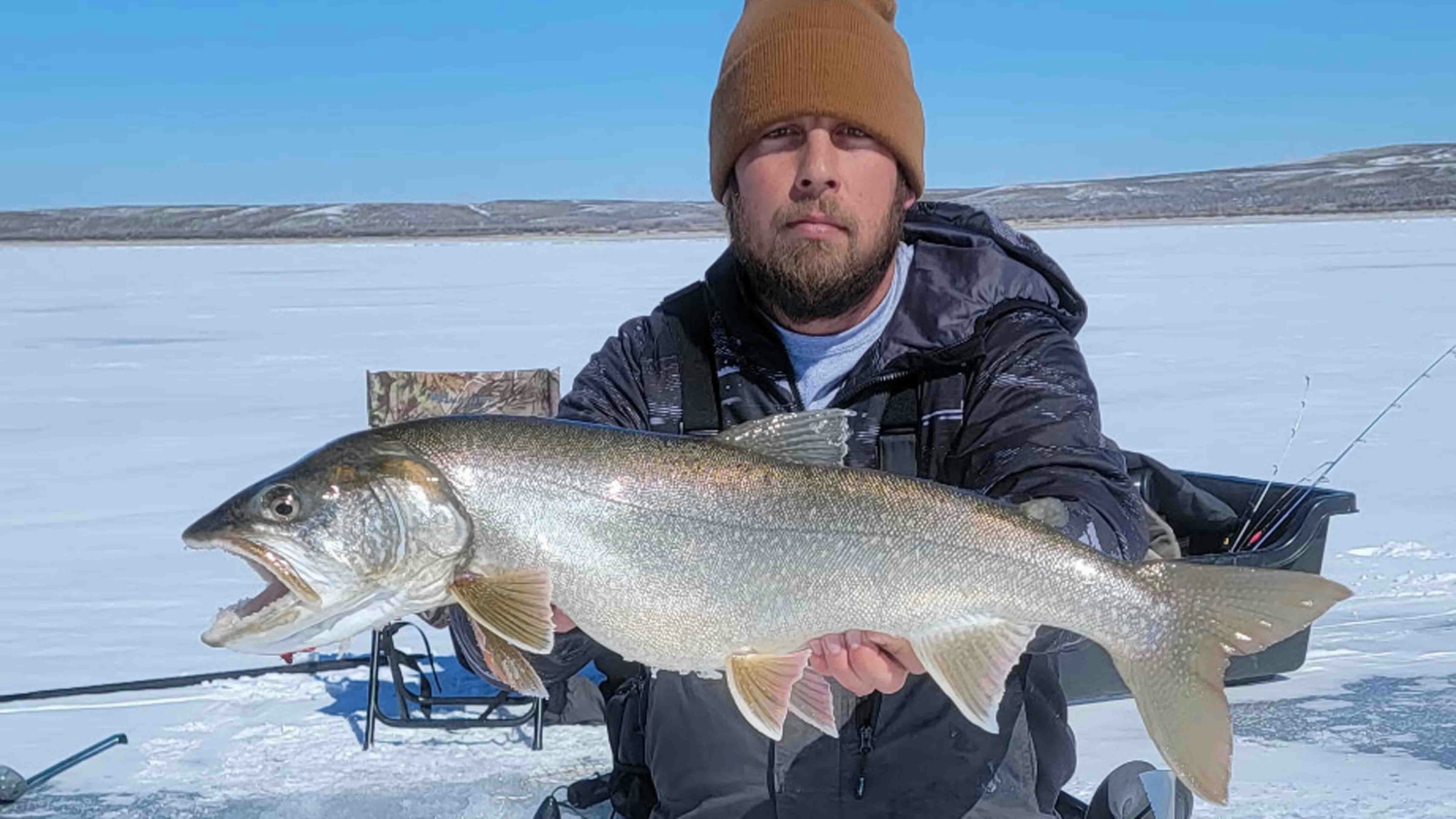 Flaming Gorge Reservoir is one of Wyoming’s premiere ice fishing destinations. However, anglers will have to wait awhile to enjoy scenes like this one; most of the reservoir has yet to freeze over.