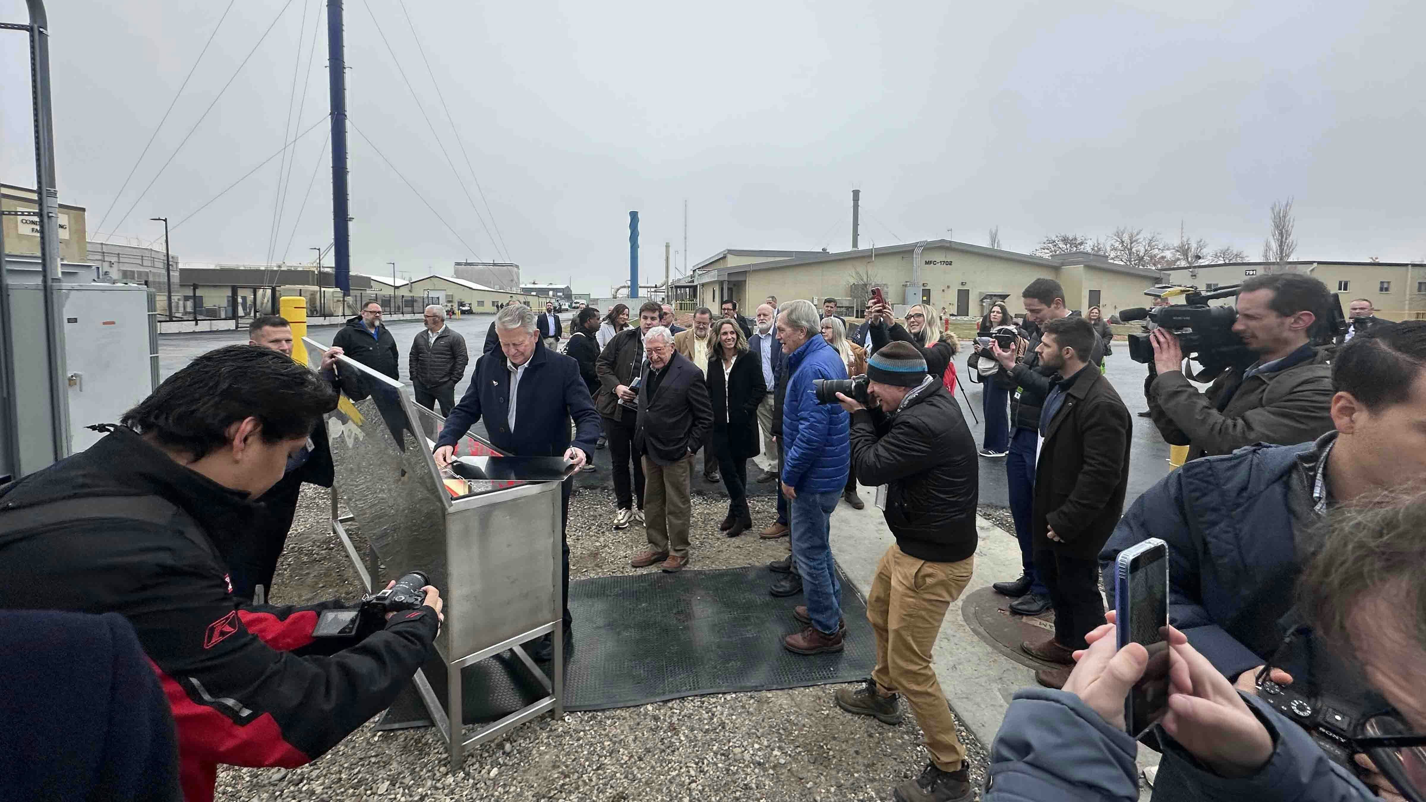 Energy Secretary Chris Wright toured the Idaho National Lab Monday with INL Director John Wagner, U.S. Rep. Mike Simpson (R-Idaho) and Idaho Gov. Brad Little, as a gaggle of press tagged along — including Cowboy State Daily and The New York Times. The group walked through the DOME facility, where the microreactor manufacturer Radiant plans to test a reactor before a July 4, 2026 deadline set by the Trump administration.