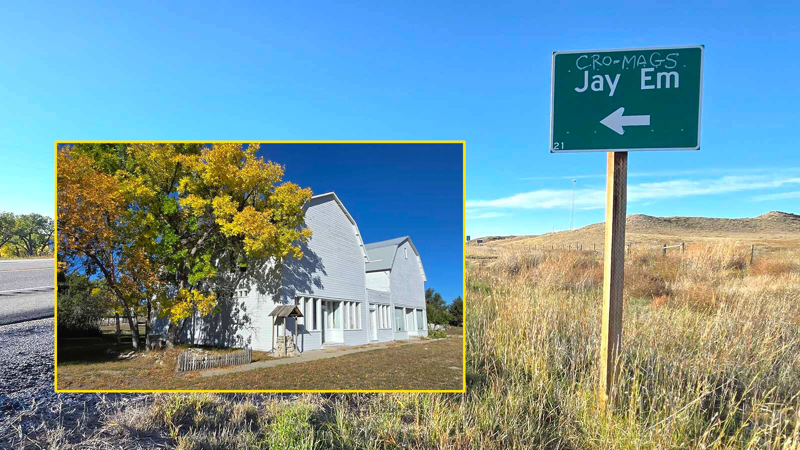 Turkeys outnumber people on Main Street in Jay Em, but don’t let the 15 residents hear you call it a ghost town. Founder Lake Harris’ descendants keep the town — which has been dry for 110 years and never had a saloon or bar — from fading away.