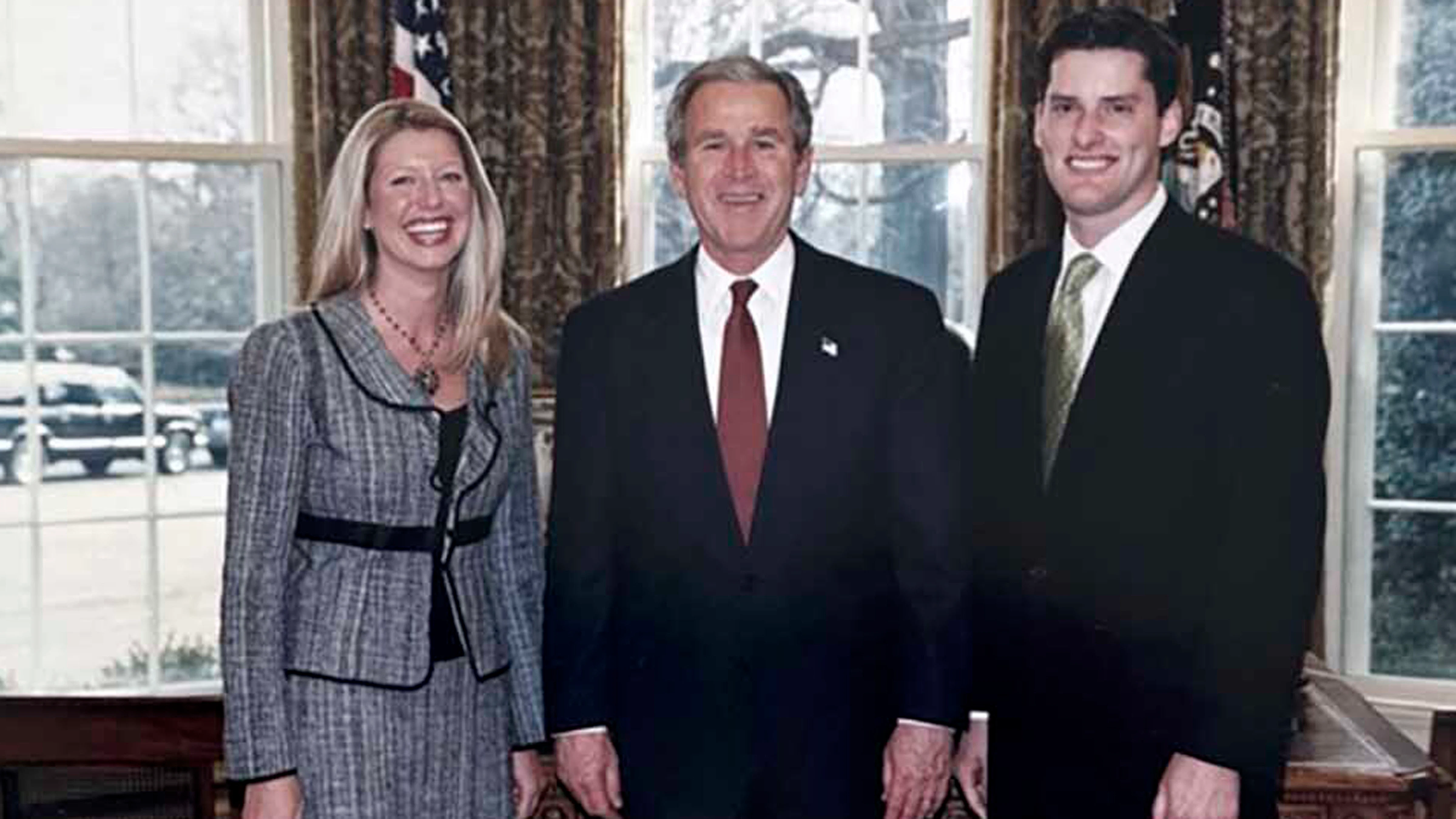 Jenica and Dave McMaster in the Oval Office with President George W. Bush