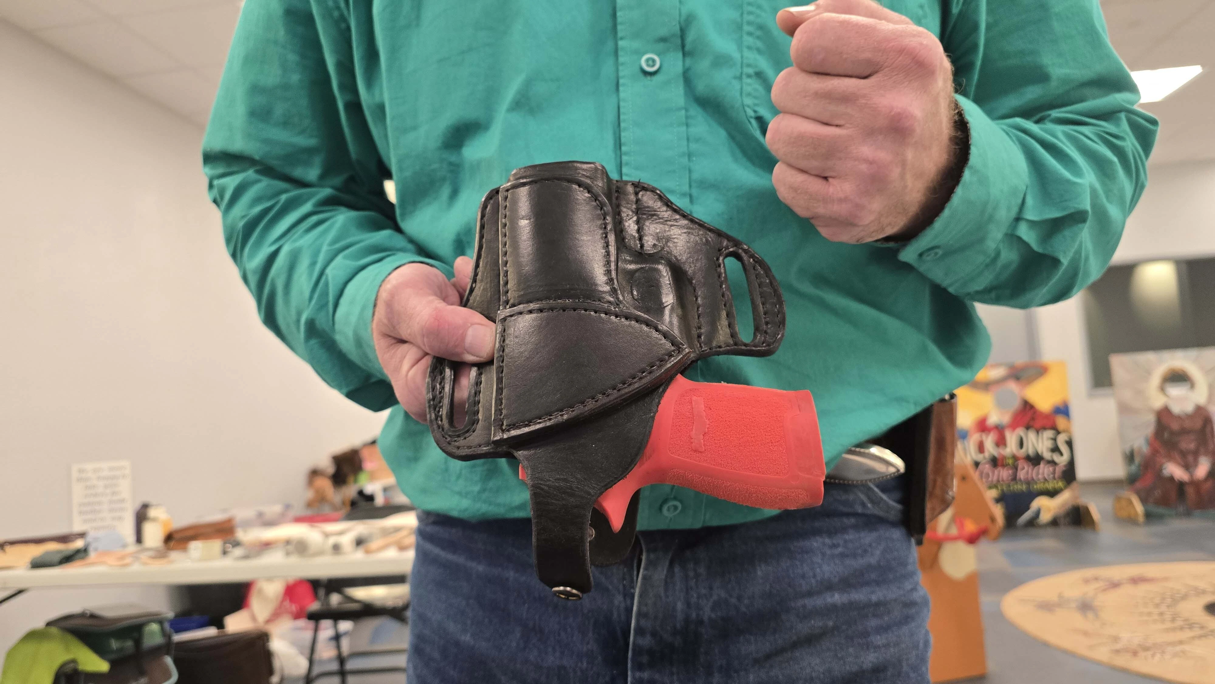 The sound of pounding hammers and children giggling rang at the Old West Museum during Cheyenne Frontier Days — a symphony to Cheyenne’s leatherman, Rob Underwood, there to demonstrate an old-world skill to a brand-new generation.