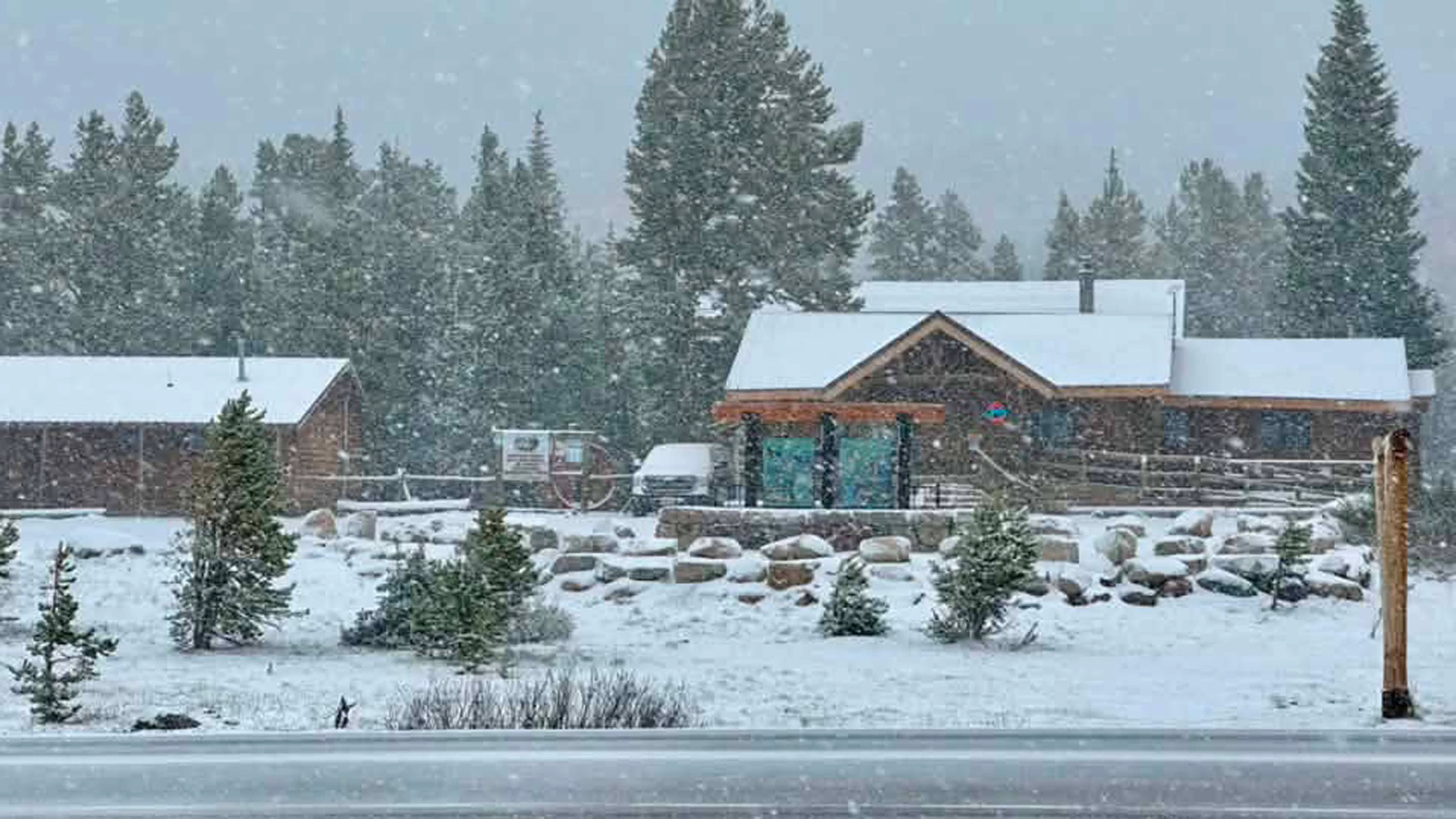 Snowing in Red Lodge, Montana, on Monday, June 29, 2026