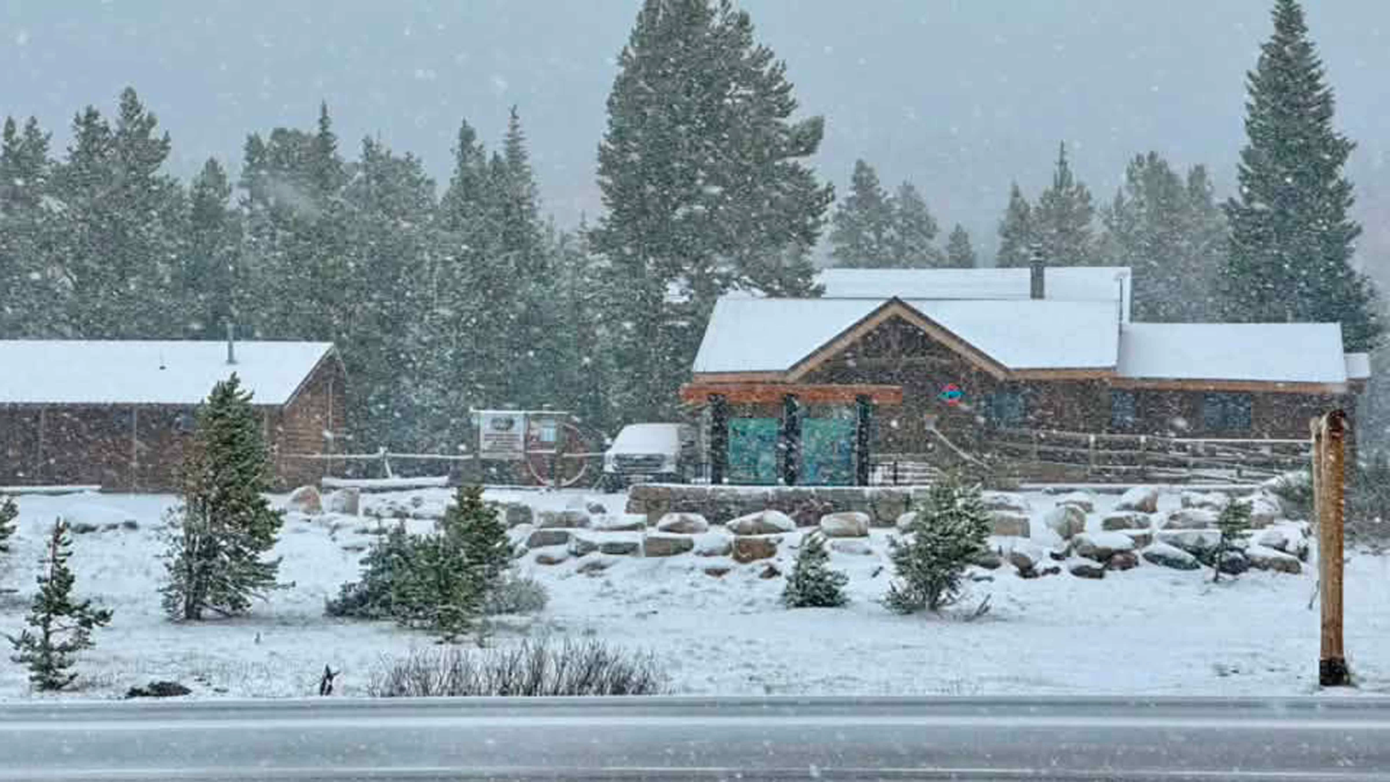 Snowing in Red Lodge, Montana, on Monday, June 29, 2026