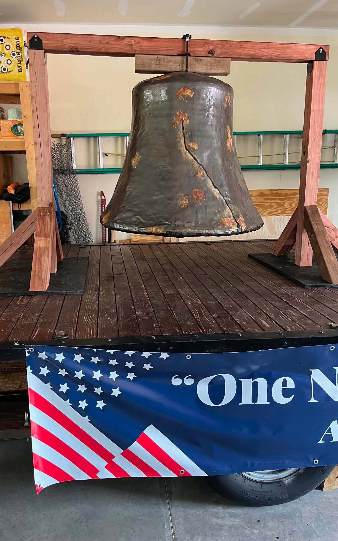 The Liberty Bell as it appeared on Mike Morrison Ministries' Independence Day parade float. Rather than throw it away, the church donated its bell to Gillette Main Street, which intends to feature the bell on a parade float in Dec. 5's Parade of Lights.