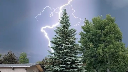Lightning in Laramie, Wyoming on July 2, 2023