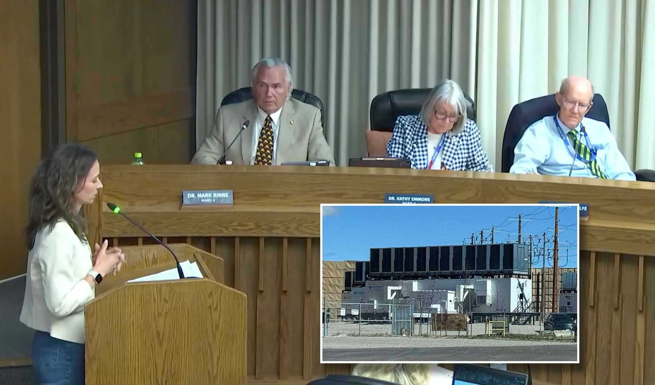 Marcie Kindred, representing Wyoming’s AFLCIO, talks during the Tuesday, May 26, 2026, Cheyenne City Council meeting about a proposed data center moratorium.