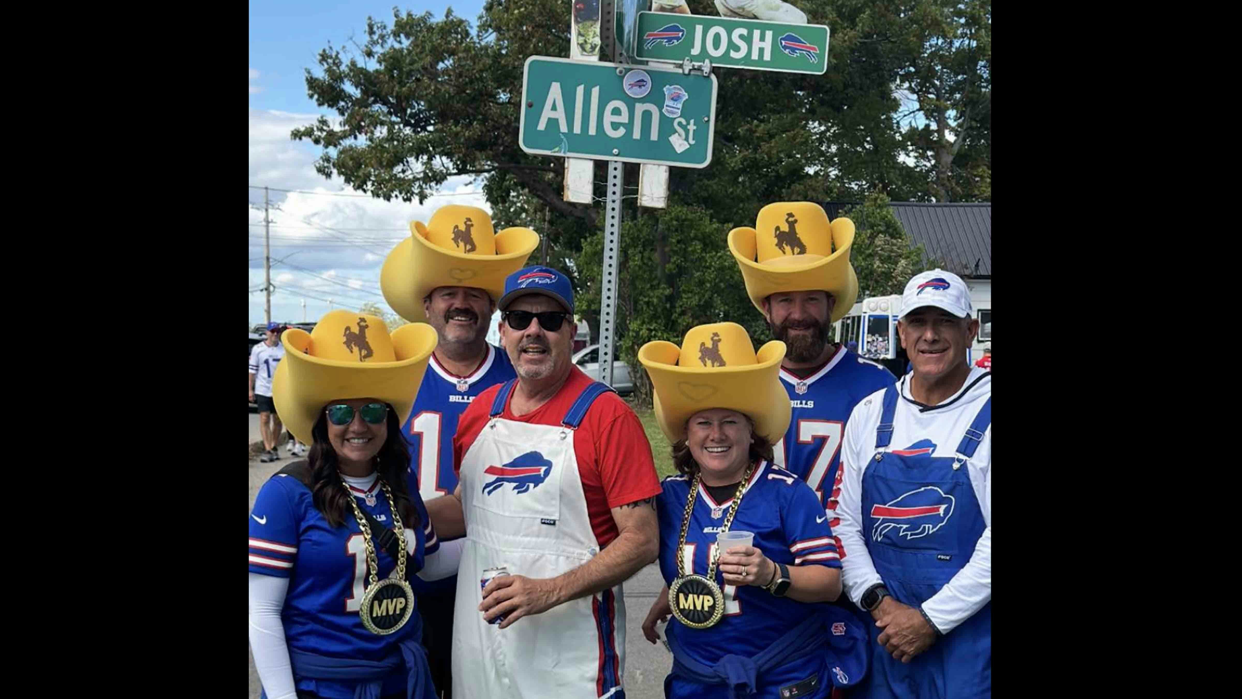 Wyoming native Mark Valenzuela and friends at a Buffalo Bills game in Buffalo, New York