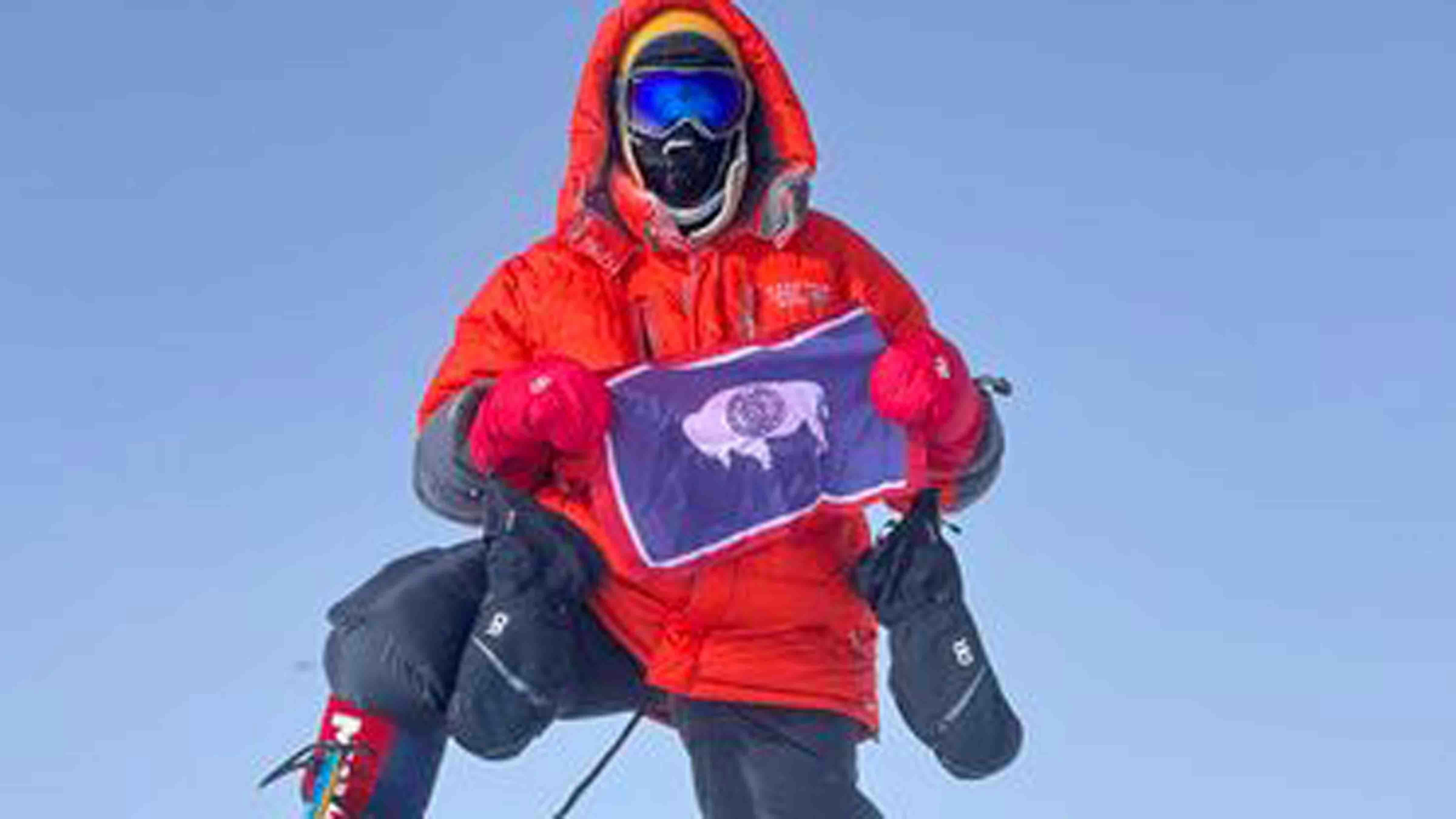 Dr. Joe McGinley on top of Mt. Vinson in Antarctica on Tuesday, January 9, 2024