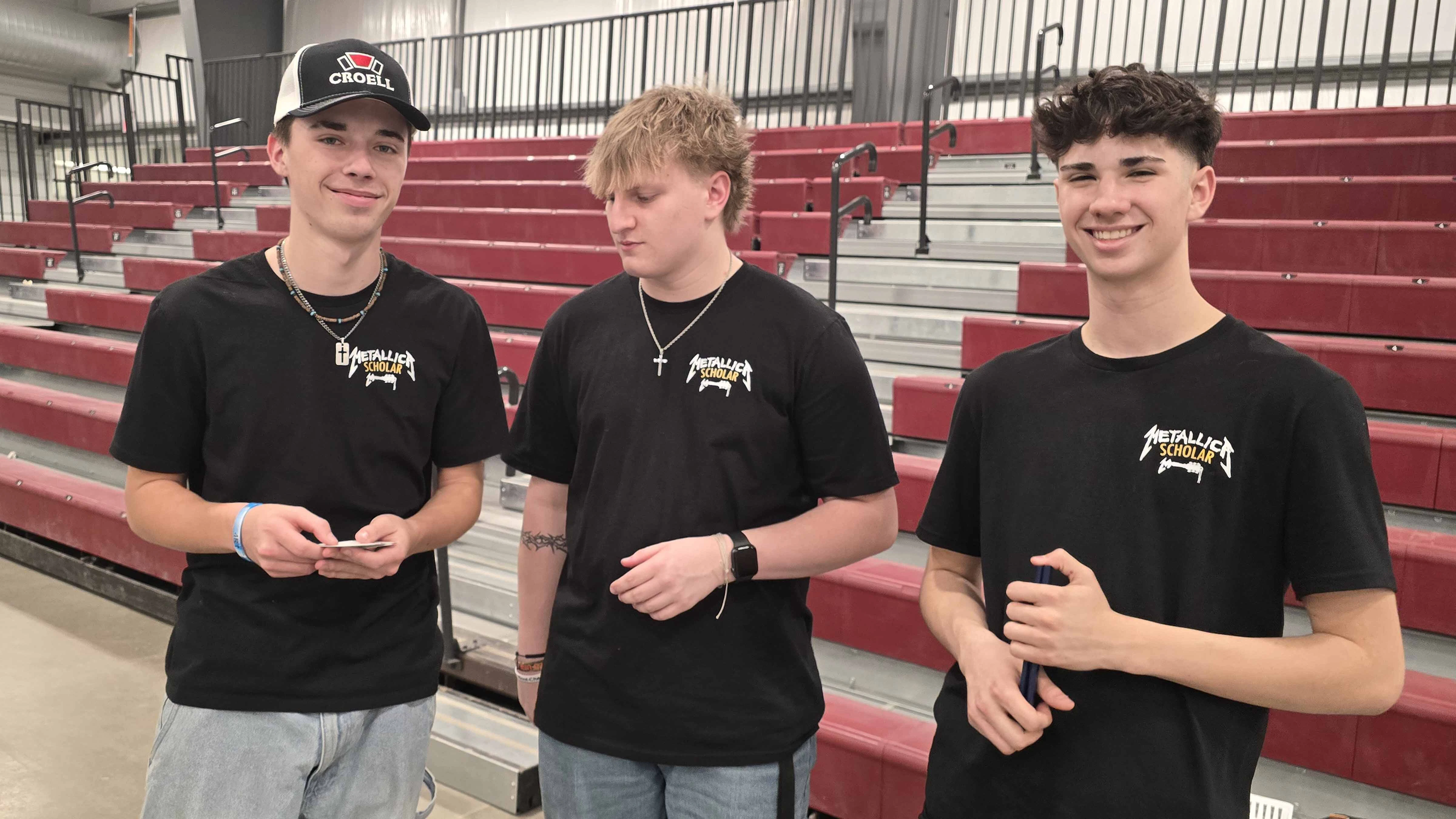 Metallica Scholar David Whitehead, right, got to talk to Microsoft, who he hopes to work for one day, during a Trades Day event set up for students. Metallica Scholars who are about to graduate from high school also joined the event, to speak with area employers they might work for once they've graduated.