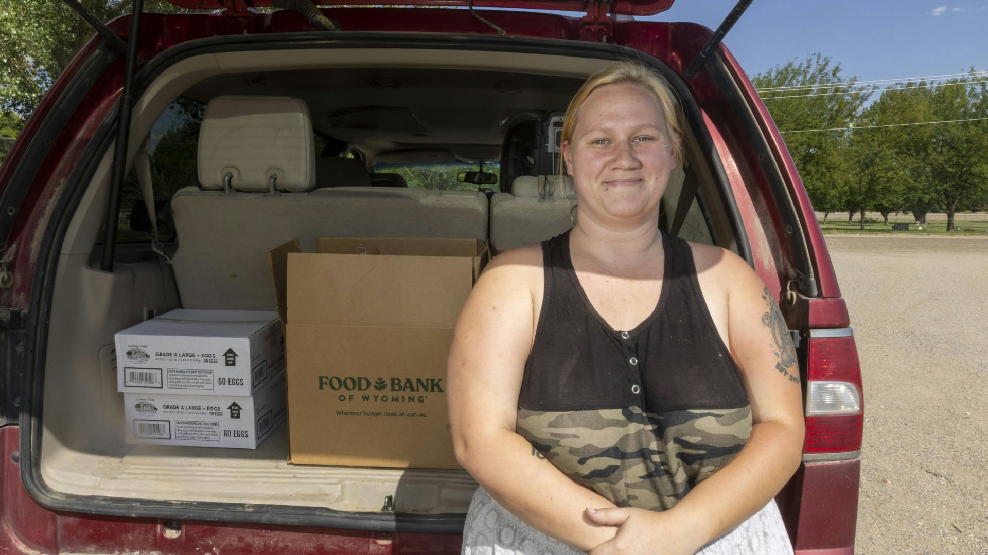 Michelle, who attended a Food Bank of Wyoming Mobile Pantry in Worland.