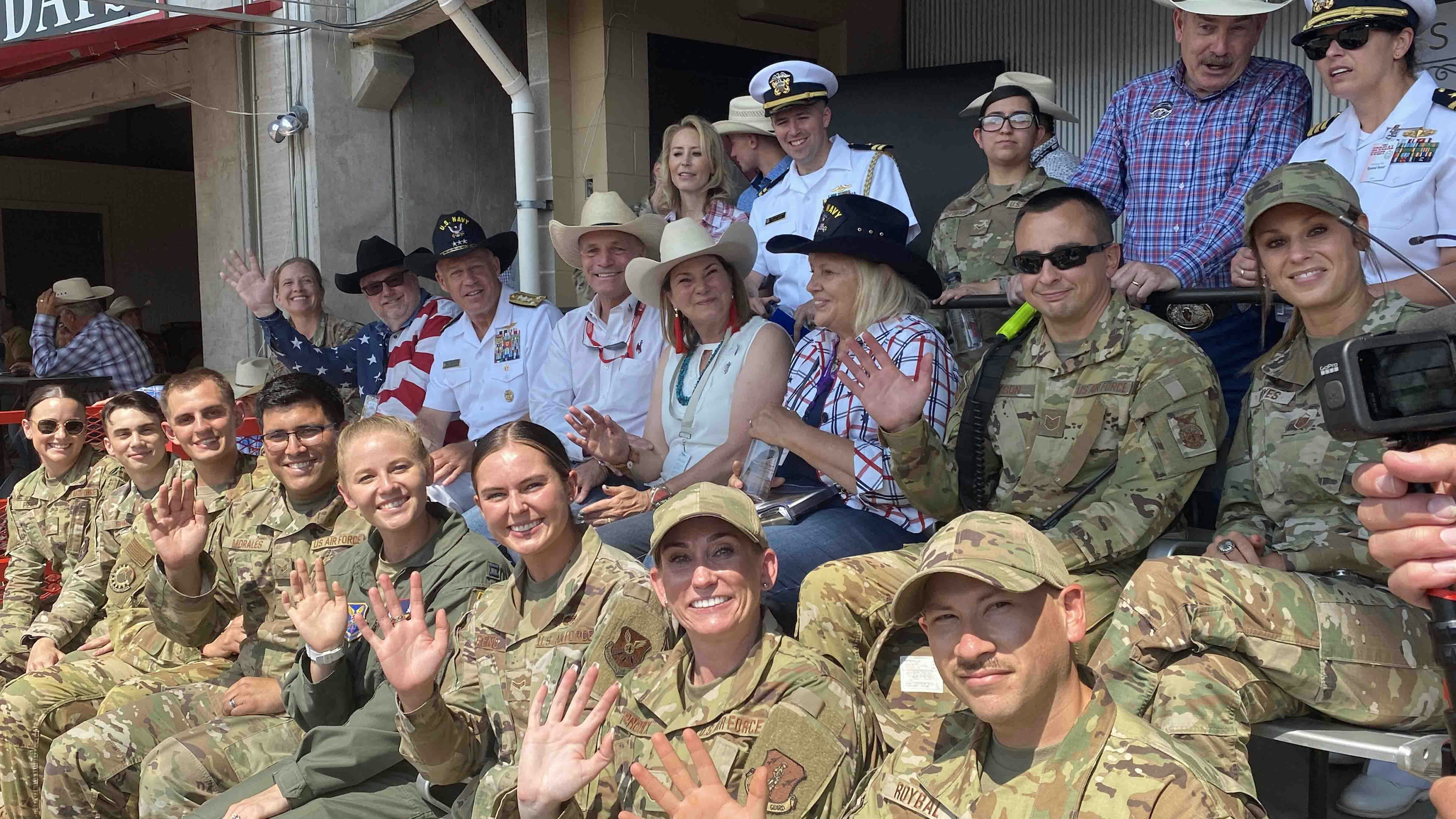 Military Monday in the Pace-O-Matic sponsor box during Cheyenne Frontier Days