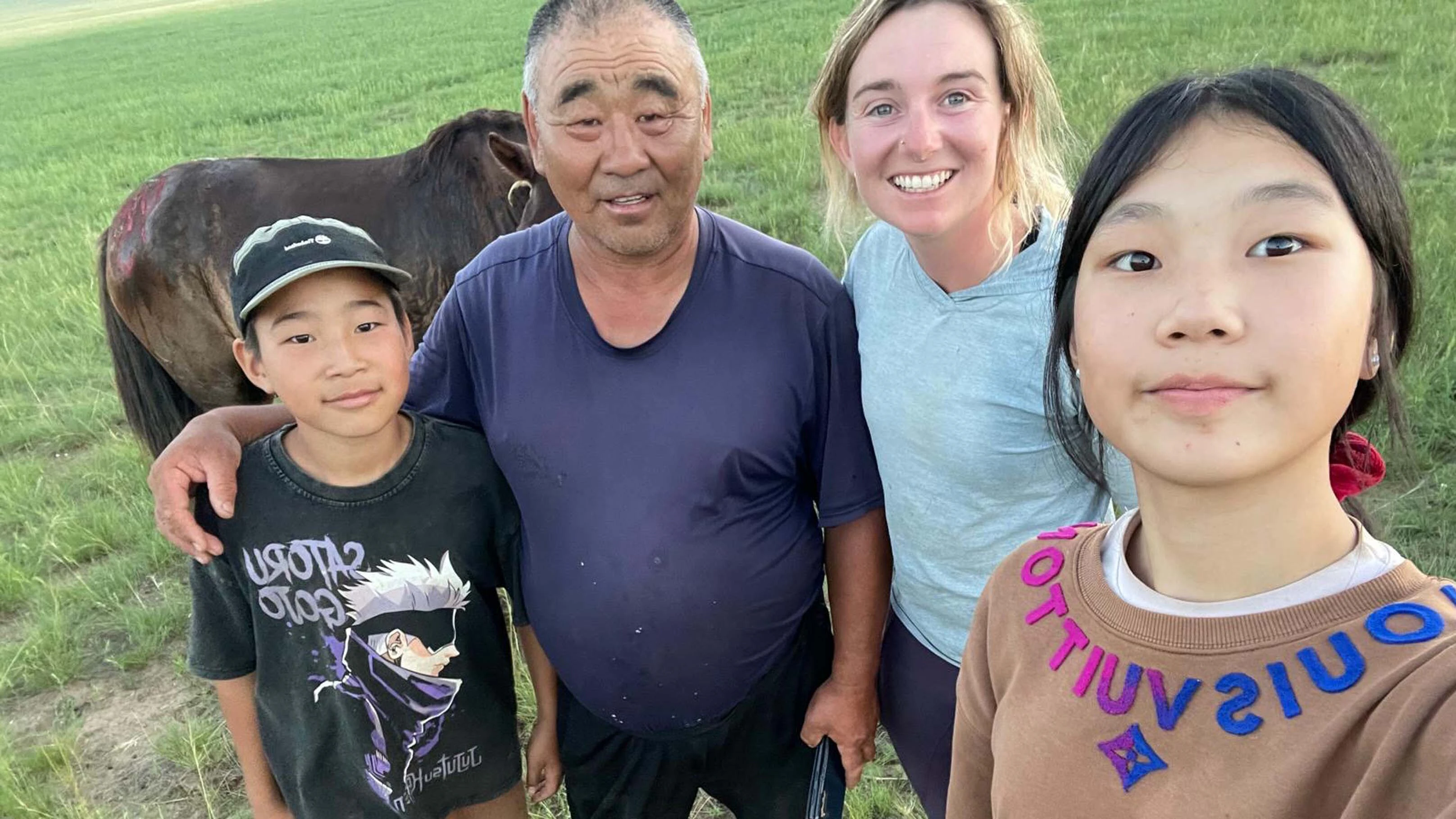 Lindsay Woods navigating across the Mongolian Steppe during the 2026 Mongol Derby. "I think I confirmed that my strategy works pretty darn well,” Woods said. “I was pacing and treating the horses while trying to track the leaders, became friends with the leaders, and just tried to keep an eye on them.