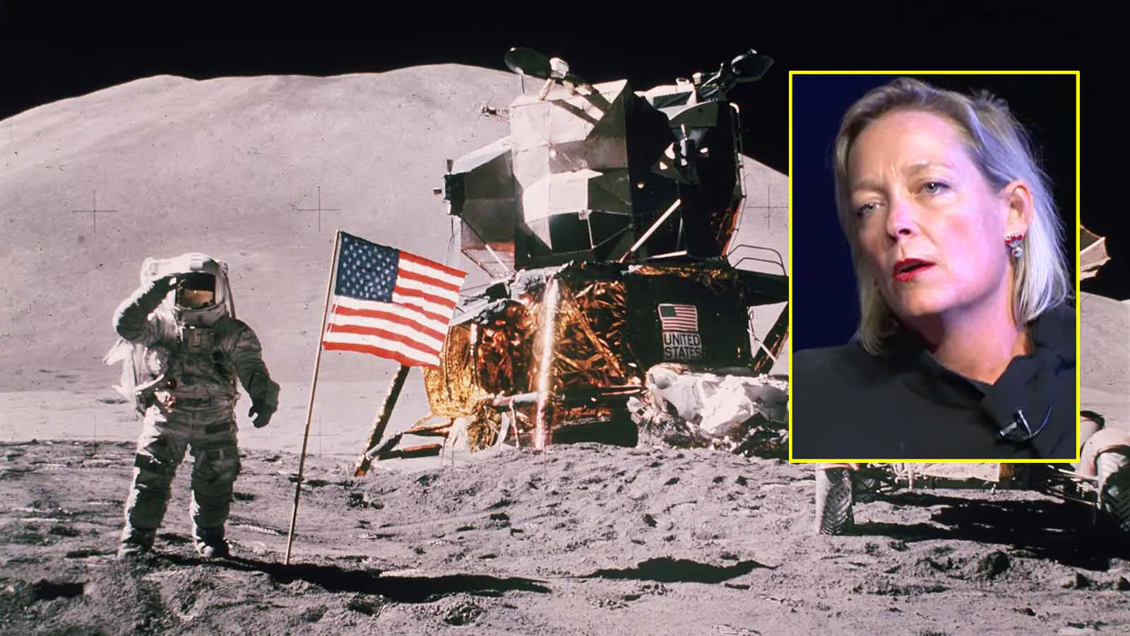 Astronaut James Irwin salutes in front of the landing module of the Apollo 15 on the moon in August 1971. Wyoming Constitution Party candidate for governor Rebecca Bextel told political commentator Tucker Carlson this week that she's among the 6% of Americans who believe the U.S. never landed on the moon.