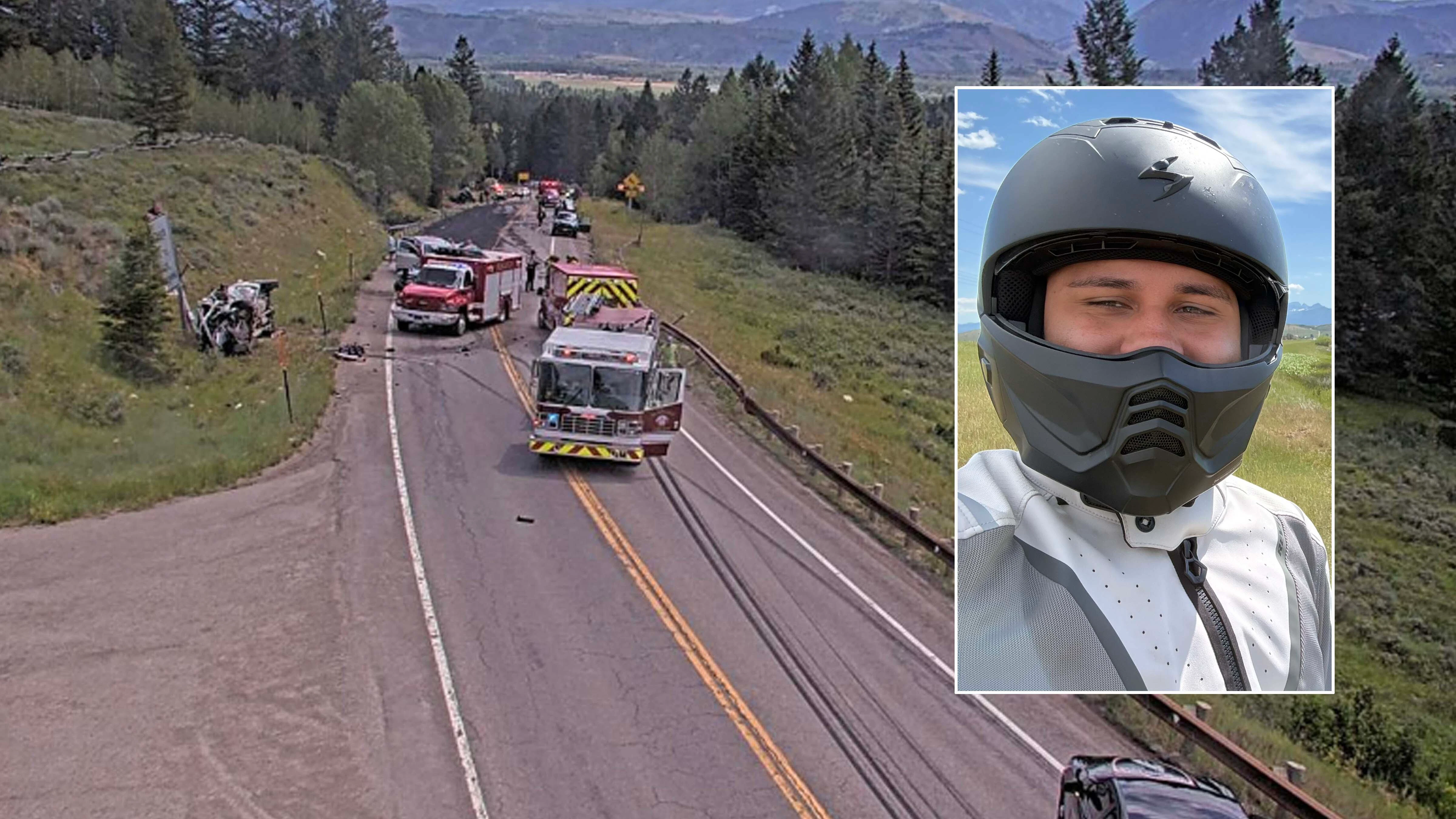 A motorcyclist who was hit by an out-of-control dump truck Tuesday on Teton Pass said he could feel his bones "crunching" as he tumbled across the pavement.