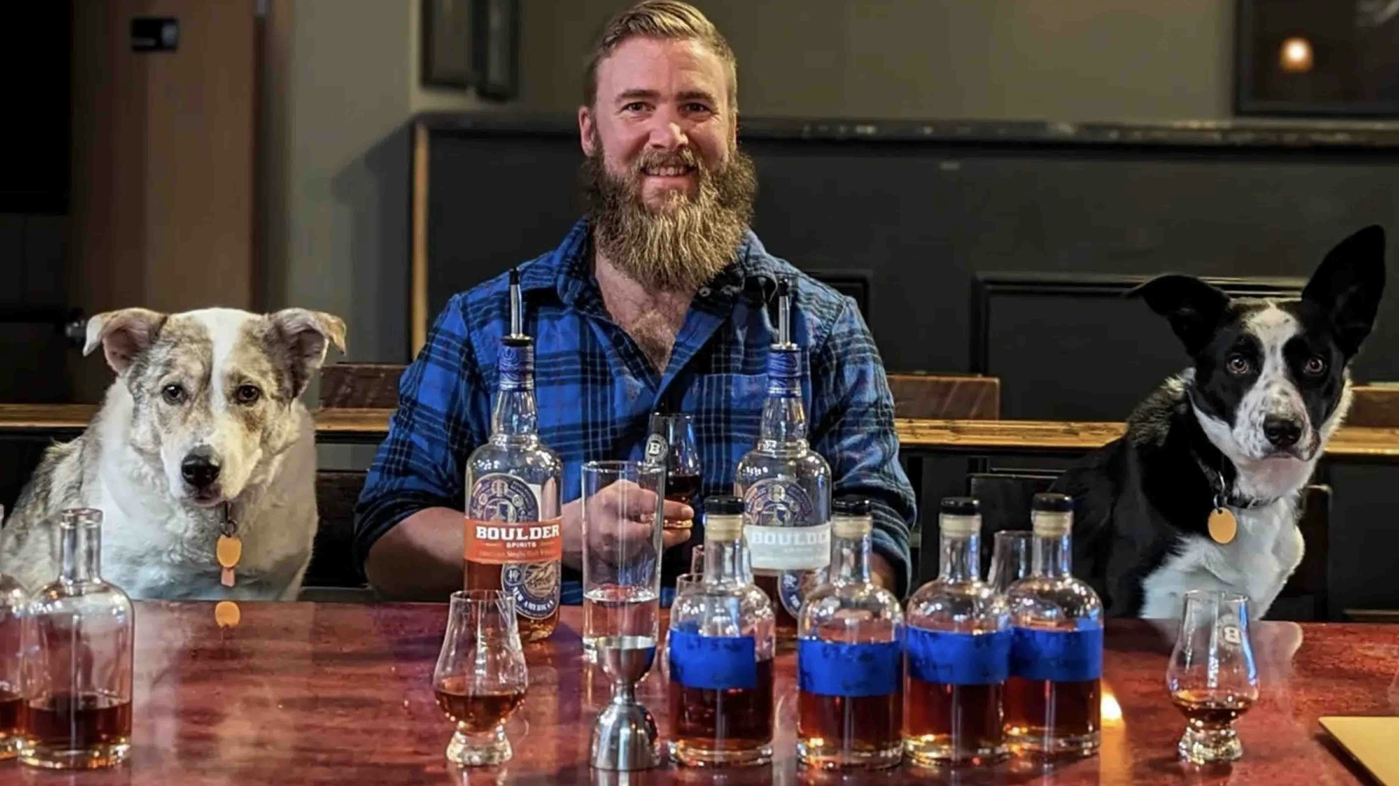 Nate Woodruff tasting whiskey