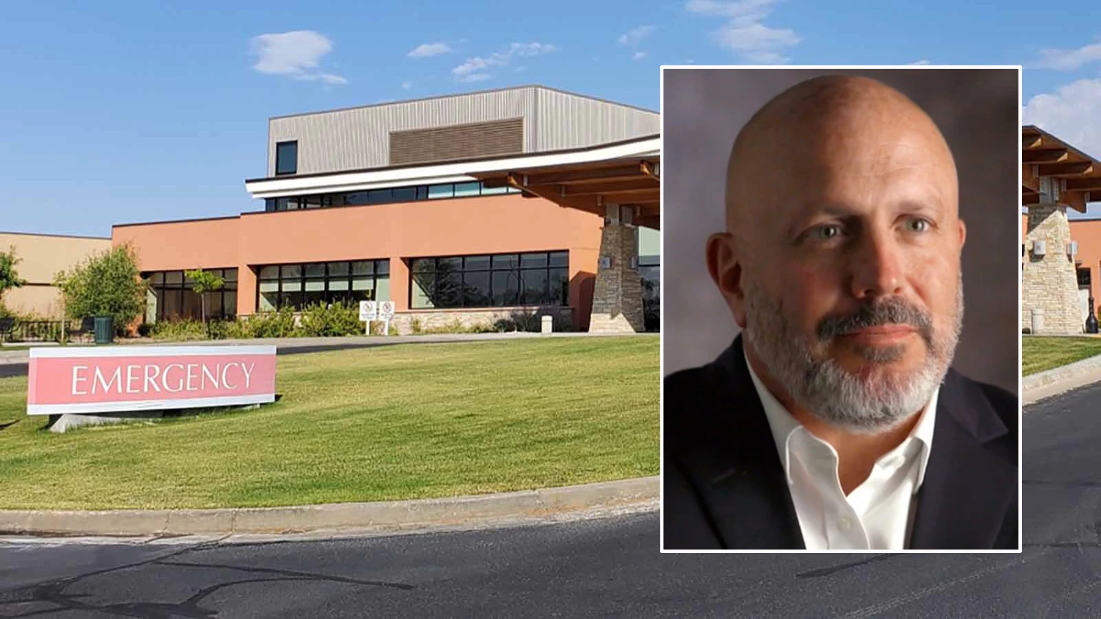 Memorial Hospital of Sweetwater County in Rock Springs. Inset: Sweetwater County Attorney Danny Erramouspe