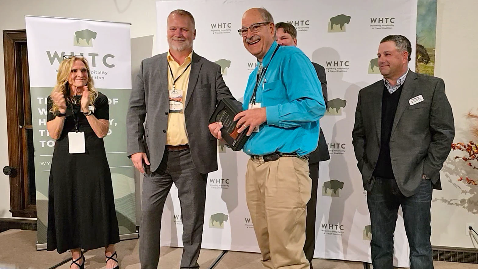 Sen. Ogden Driskill smiles for a photograph just after accepting the Clarene Law Award recognizing a lifetime of tourism achievements for Wyoming.
