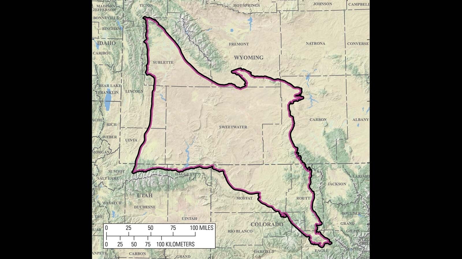 The geographic footprint of the Phosphoria Formation.
