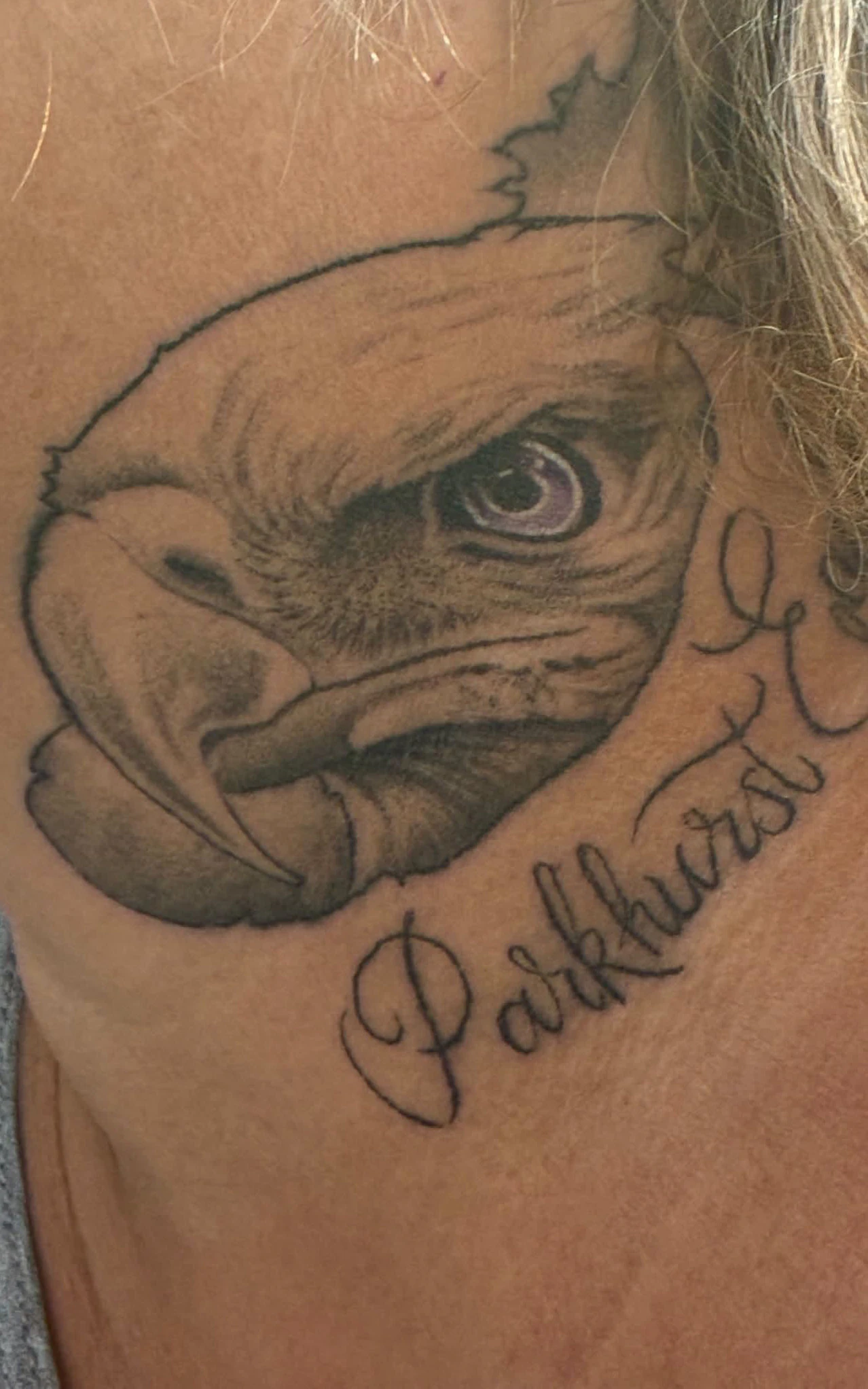 The tattoo Angelina Alvarado got from tattoo artist Ivan TwoBulls. Both individuals agree the tattoo is unfinished but are arguing over the details. Alvarado said TwoBulls never told her it was unfinished and refused to touch it up, while TwoBulls said Alvarado gave him an unrealistic deadline before making disparaging posts about him on social media.