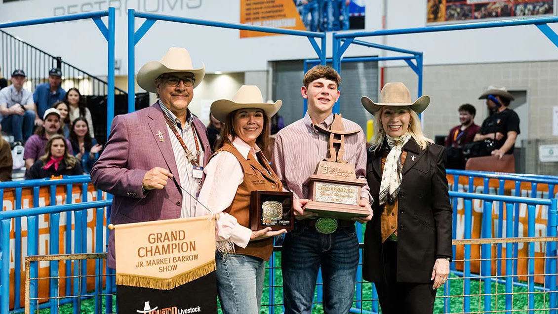 Landry Mabry’s Grand Champion Junior Market Barrow pig sold for $505,000 at the Houston Livestock Show and Rodeo, beating last year’s record of $501,000. His was the top pig of 2,200 pigs in the show.