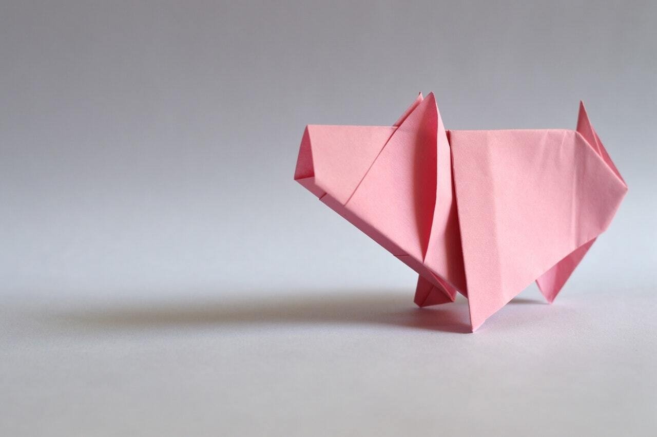 Pink paper origami 1840756
