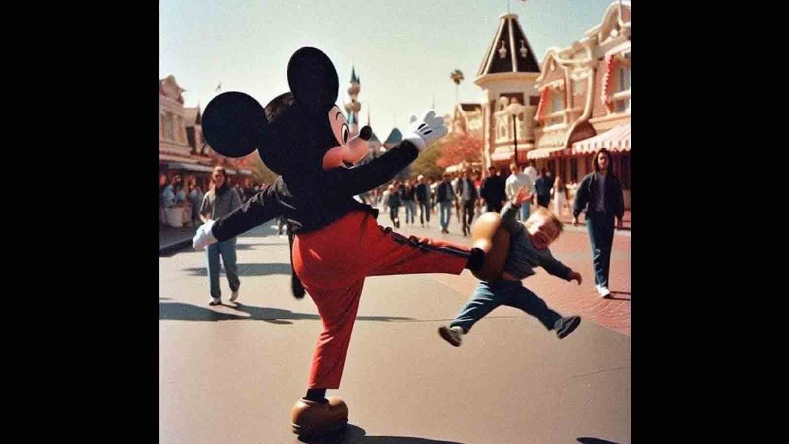 Planet 7: Mickey Mouse Dropkicks Toddler on Disneyland's Main Street