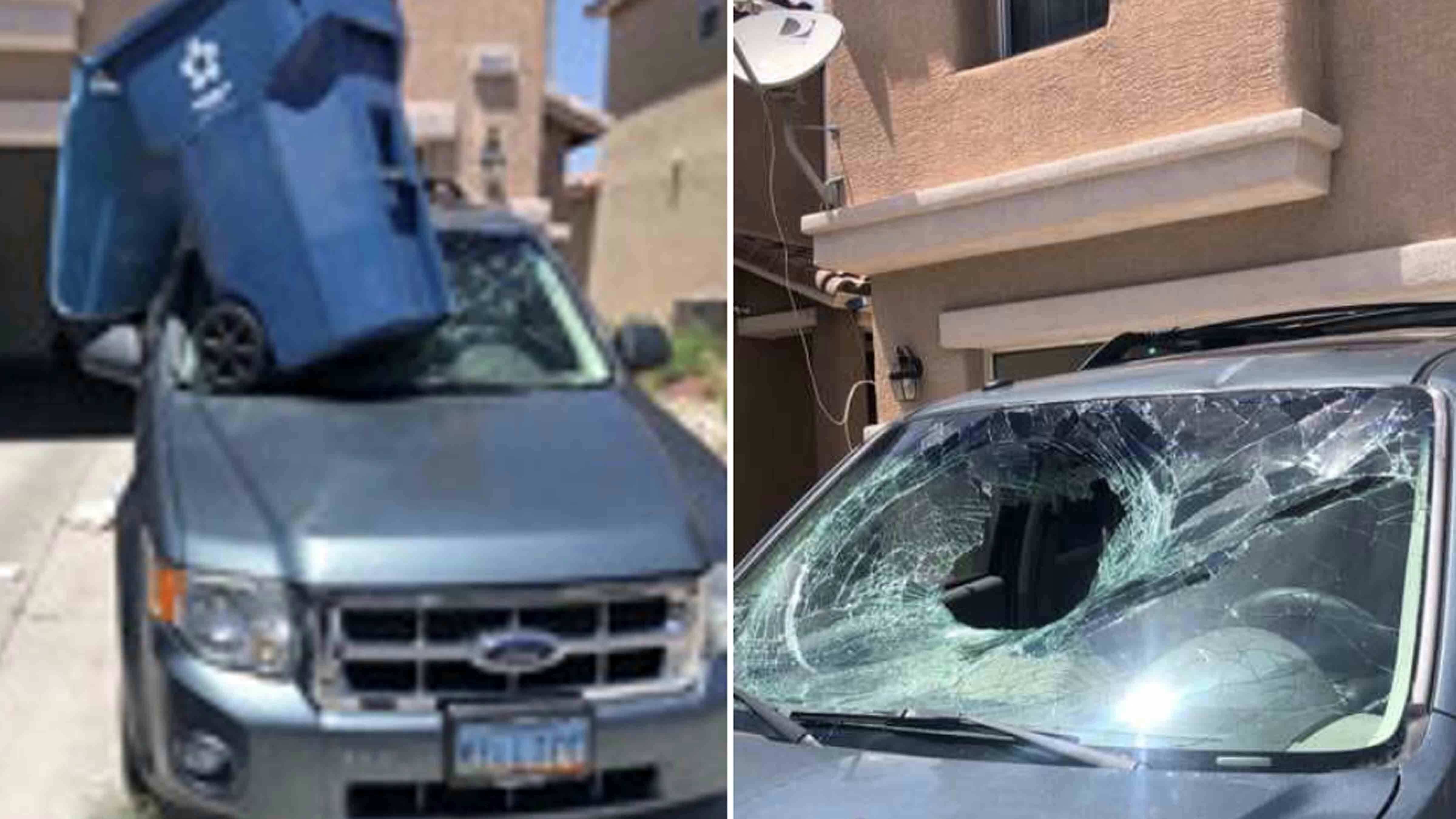Planet 8: 70 mph Winds Launch Casper Garbage Can 483 Miles Lands In Car Windshield