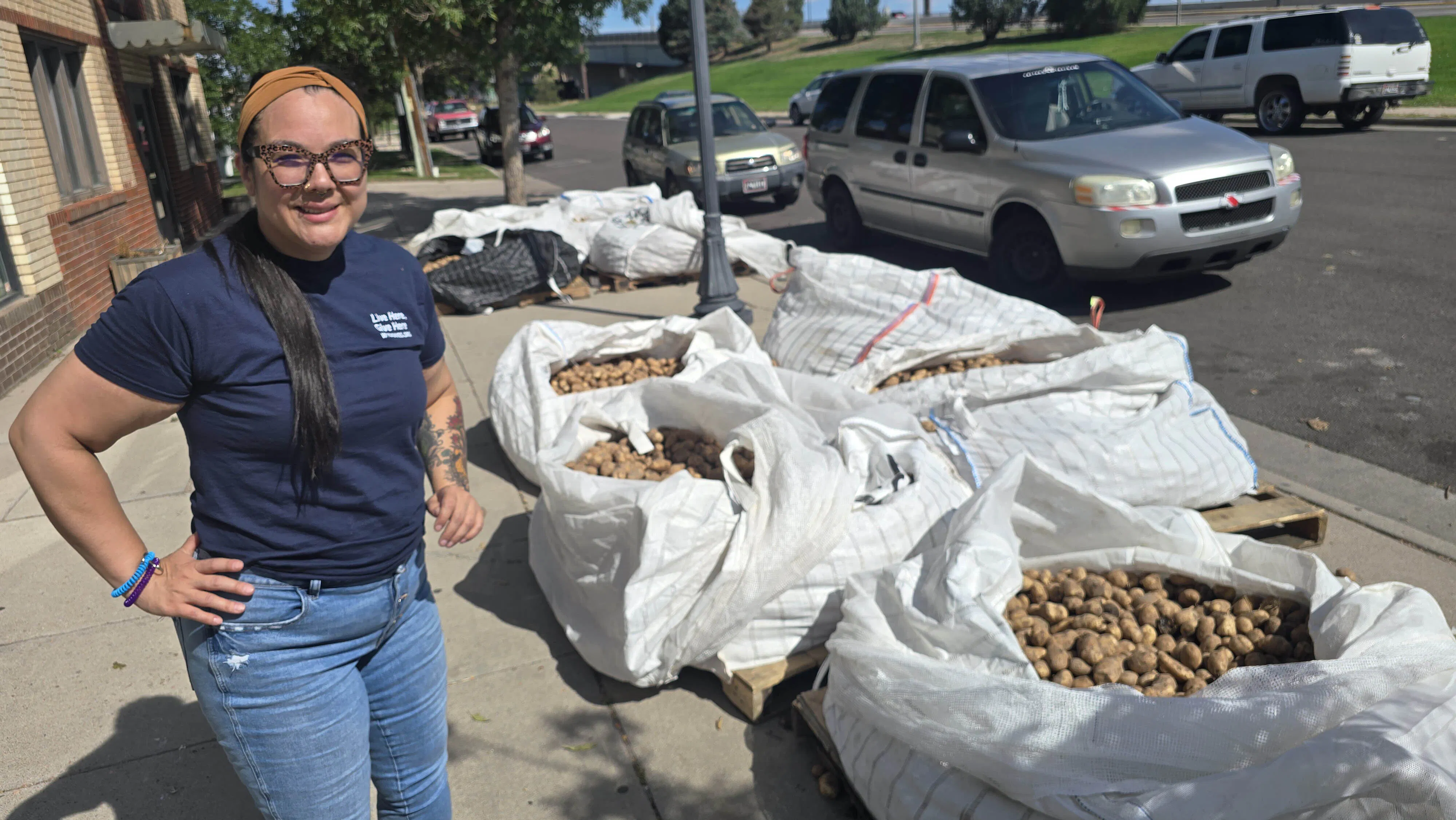 Needs Inc. Executive Director Kristen-Erin Balderas was happy to see the 42,700 pounds of potatoes they were delivered disappearing quickly into the hands of the community. There were no stipulations or donations required to take the potatoes. Just a willingness to ensure no food goes to waste.