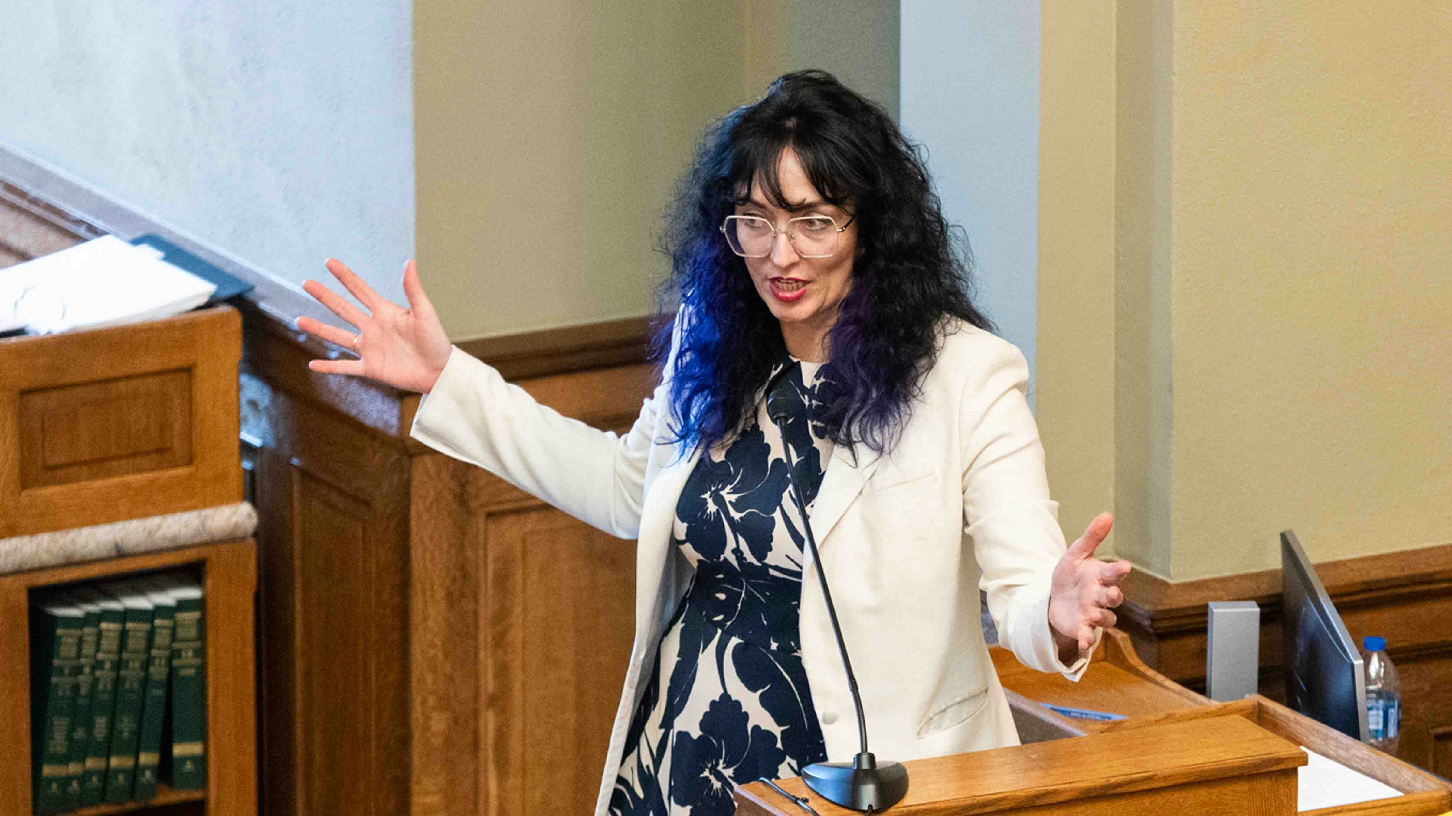 Rep. Karlee Provenza filed a motion to form an investigative committee to determine if checks given to state representatives on the House floor Monday was an act of bribery or legislative misconduct.