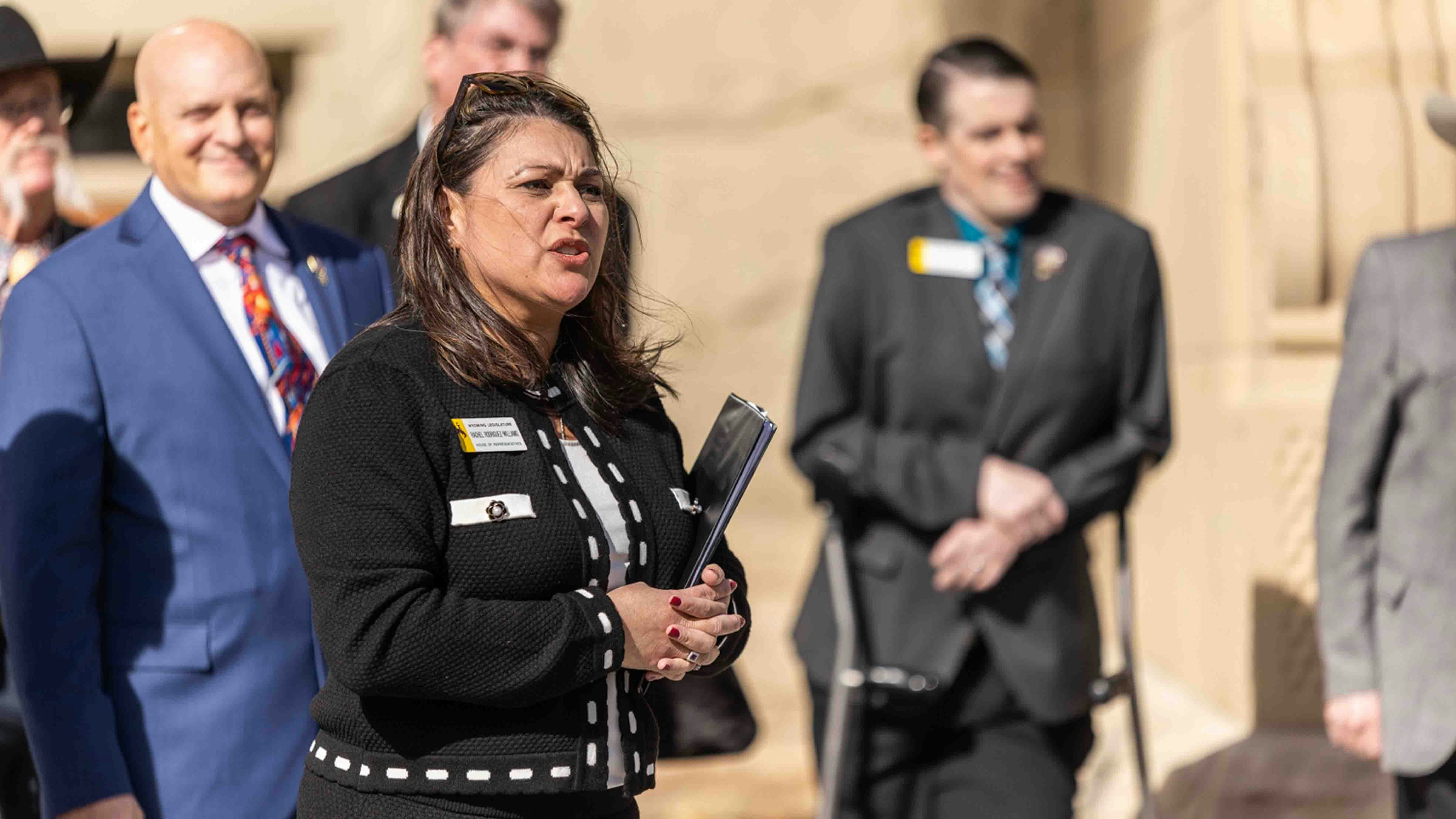 Representative Rachel Rodriguez-Williams at the Freedom Caucus Press Conference at the Capitol on February 9