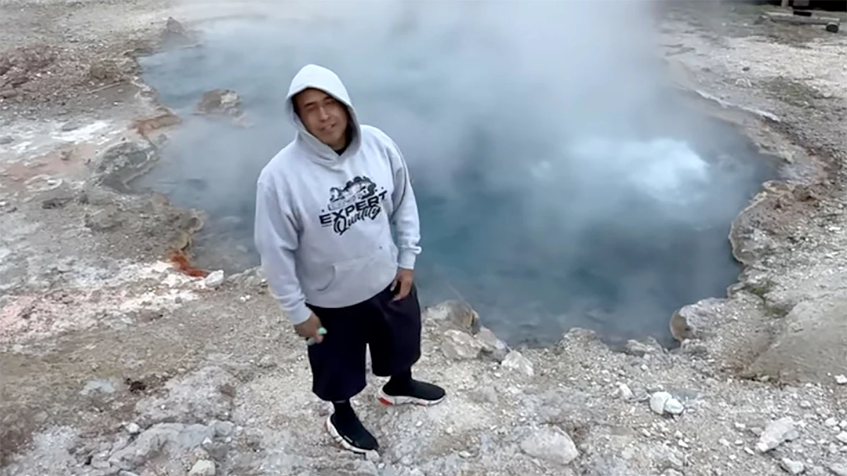 Bobby Spring Rapper Dimwitted California Rapper Stands Next To Boiling Yellowstone Pool For ...