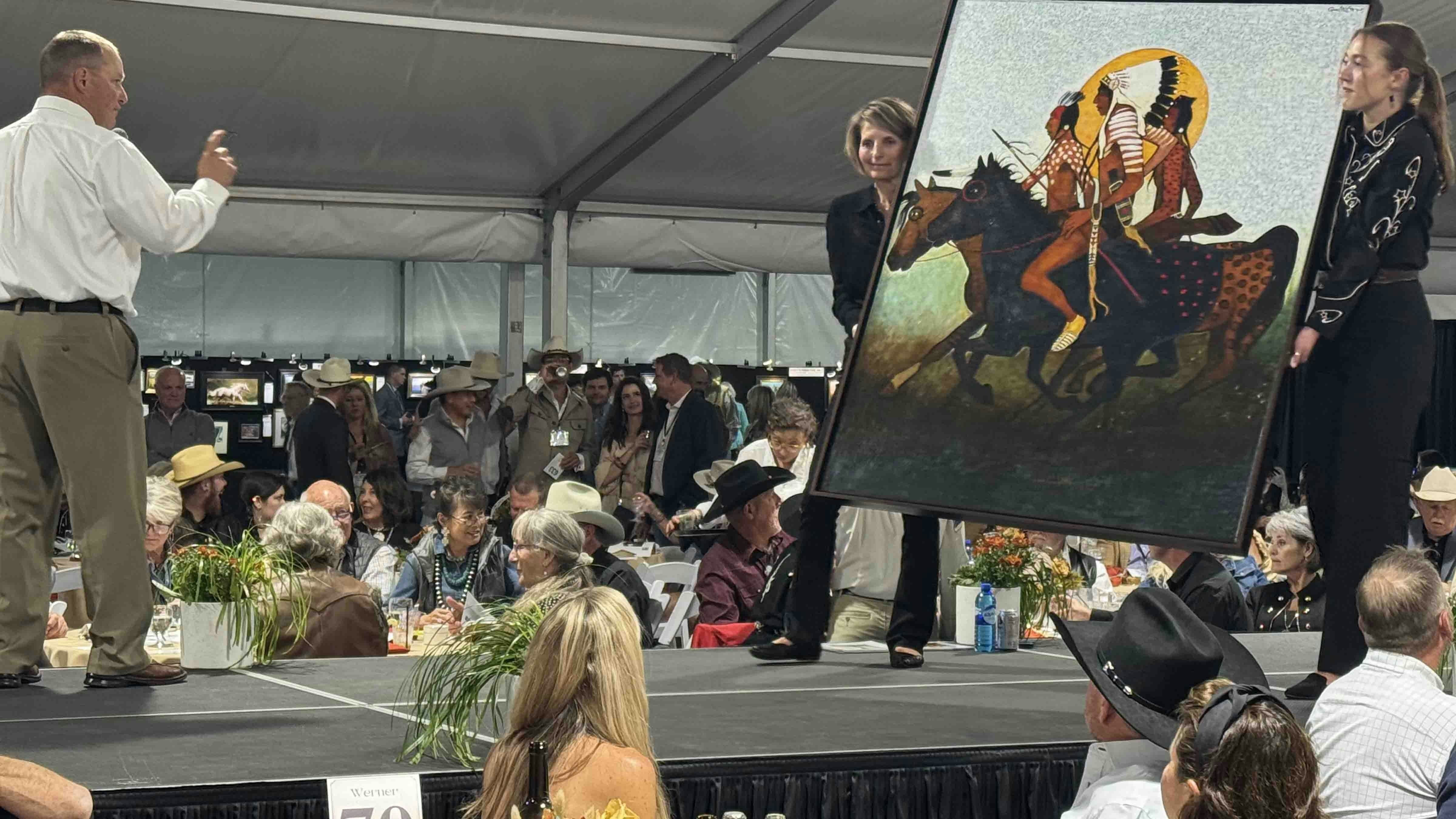 “Crow Indians Small War Party” by Kevin Red Star was the top selling item at the 44th Buffalo Bill Art Show at $50,000