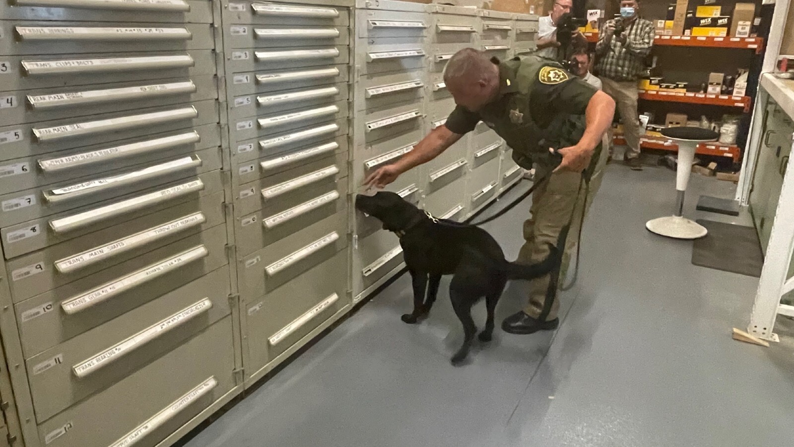 Reno is a fentanyl-sniffing dog for the Wyoming Highway Patrol.