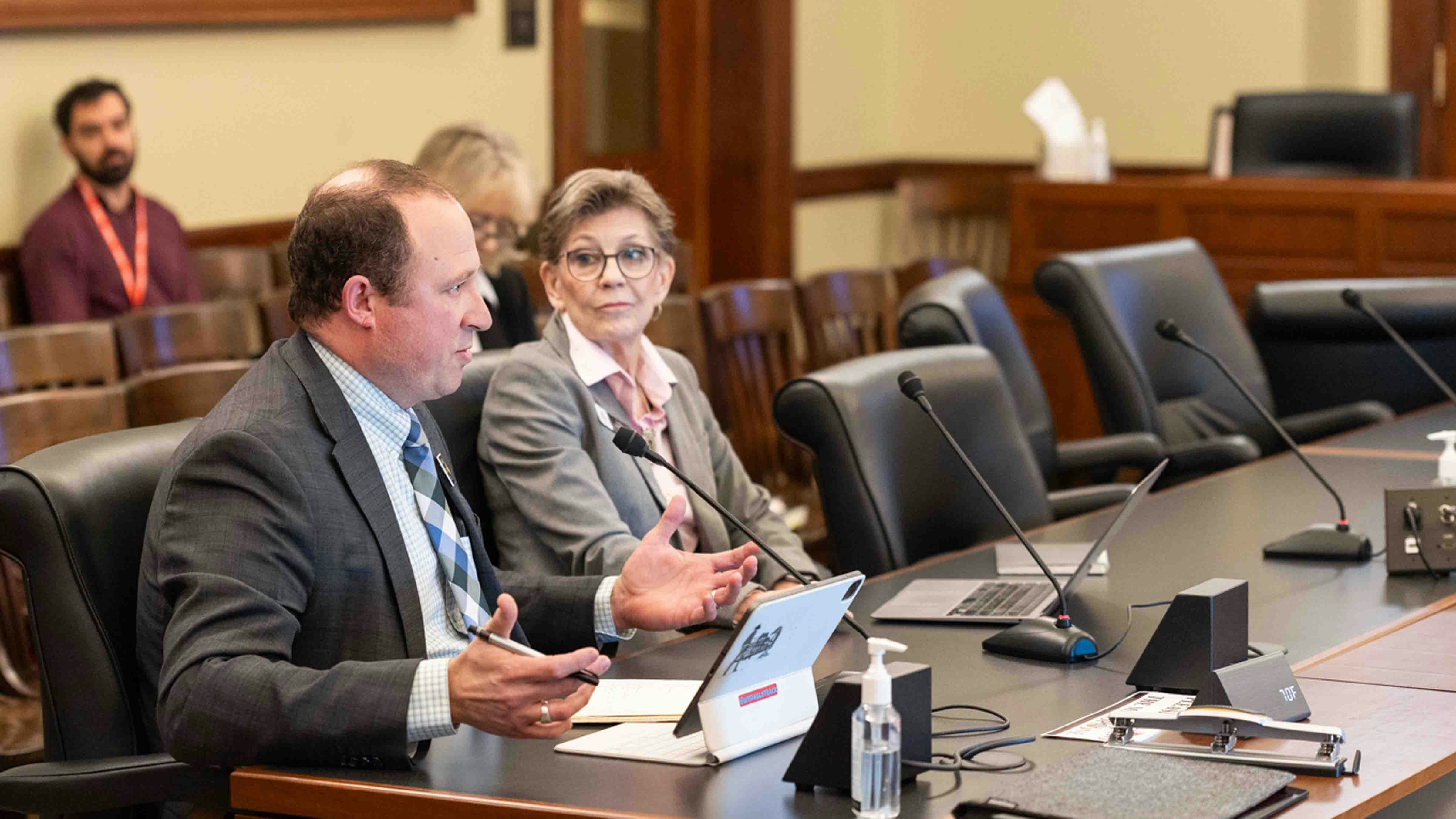 Jerimiah Rieman, executive director of the Wyoming County Commissioners Association, testifies at the House Appropriations Committee Meeting on Thursday, February 6, 2025