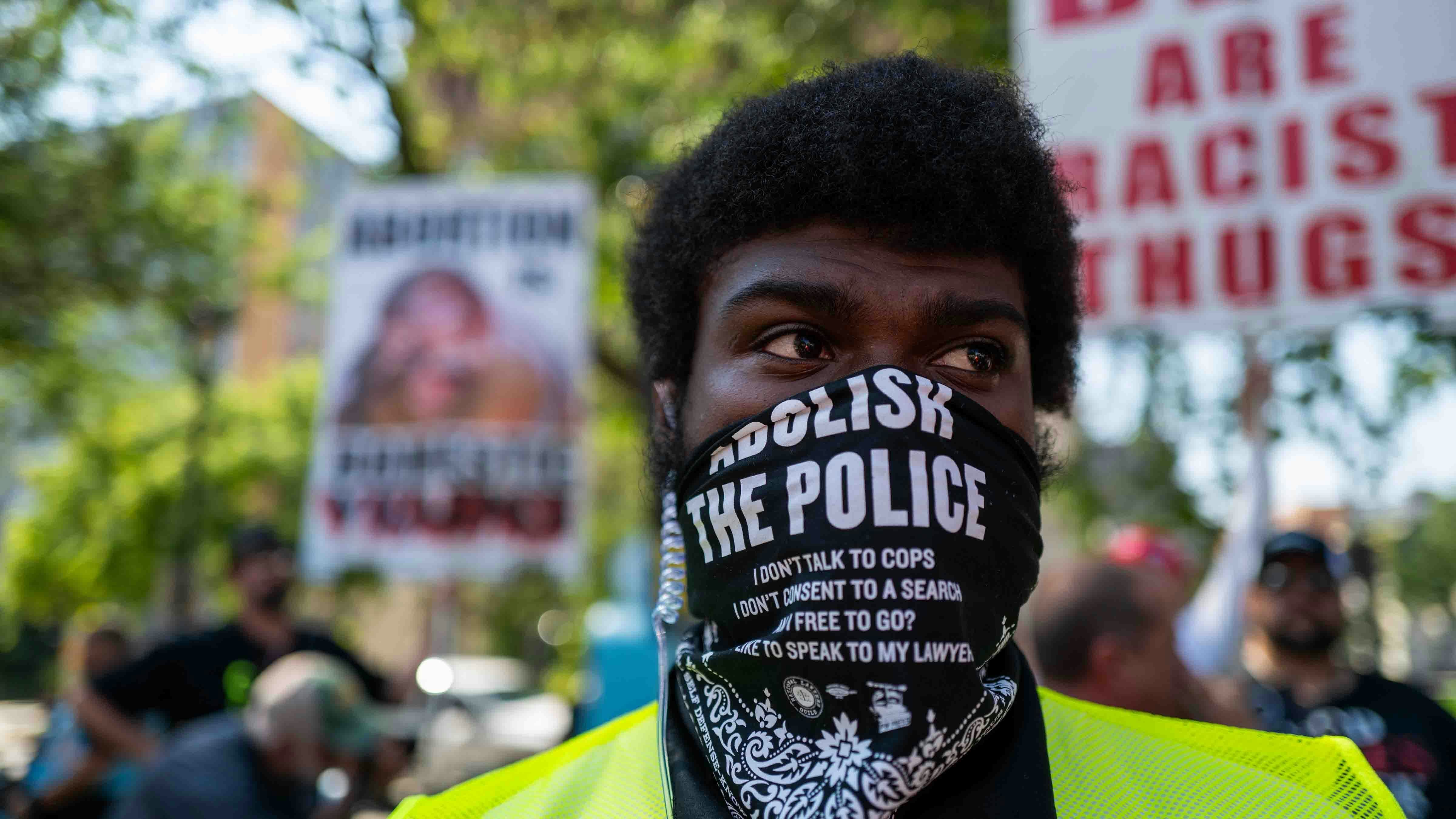 Hundreds of protesters representing a variety of causes, gather outside of the Republican National Convention (RNC) on the opening day of the event on July 15, 2024 in Milwaukee, Wisconsin.