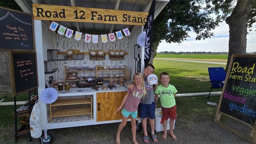The Road 12 Farm Stand outside of Worland, Wyoming, has been open a year now and relies on the honor system.