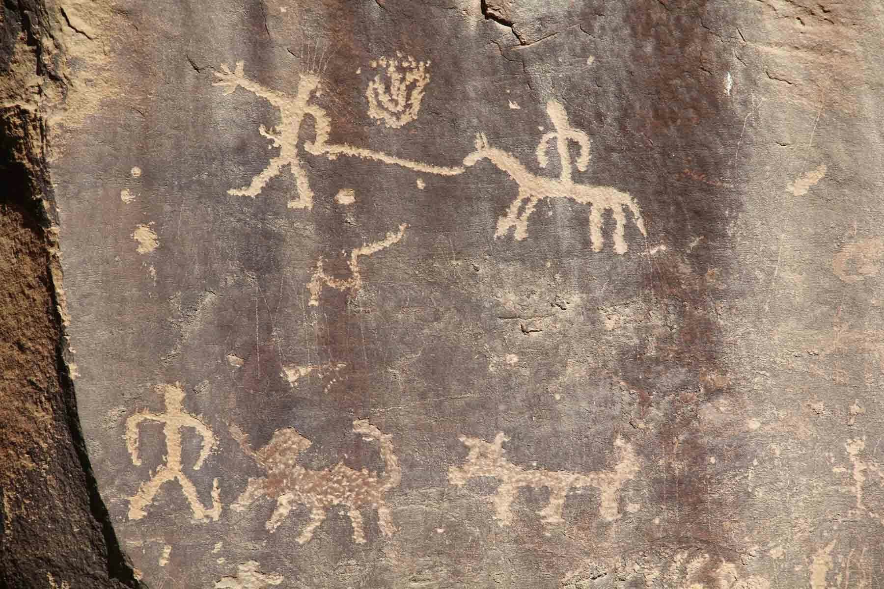 This pictograph in Nine Mile Canyon clearly depicts riders with their horses.