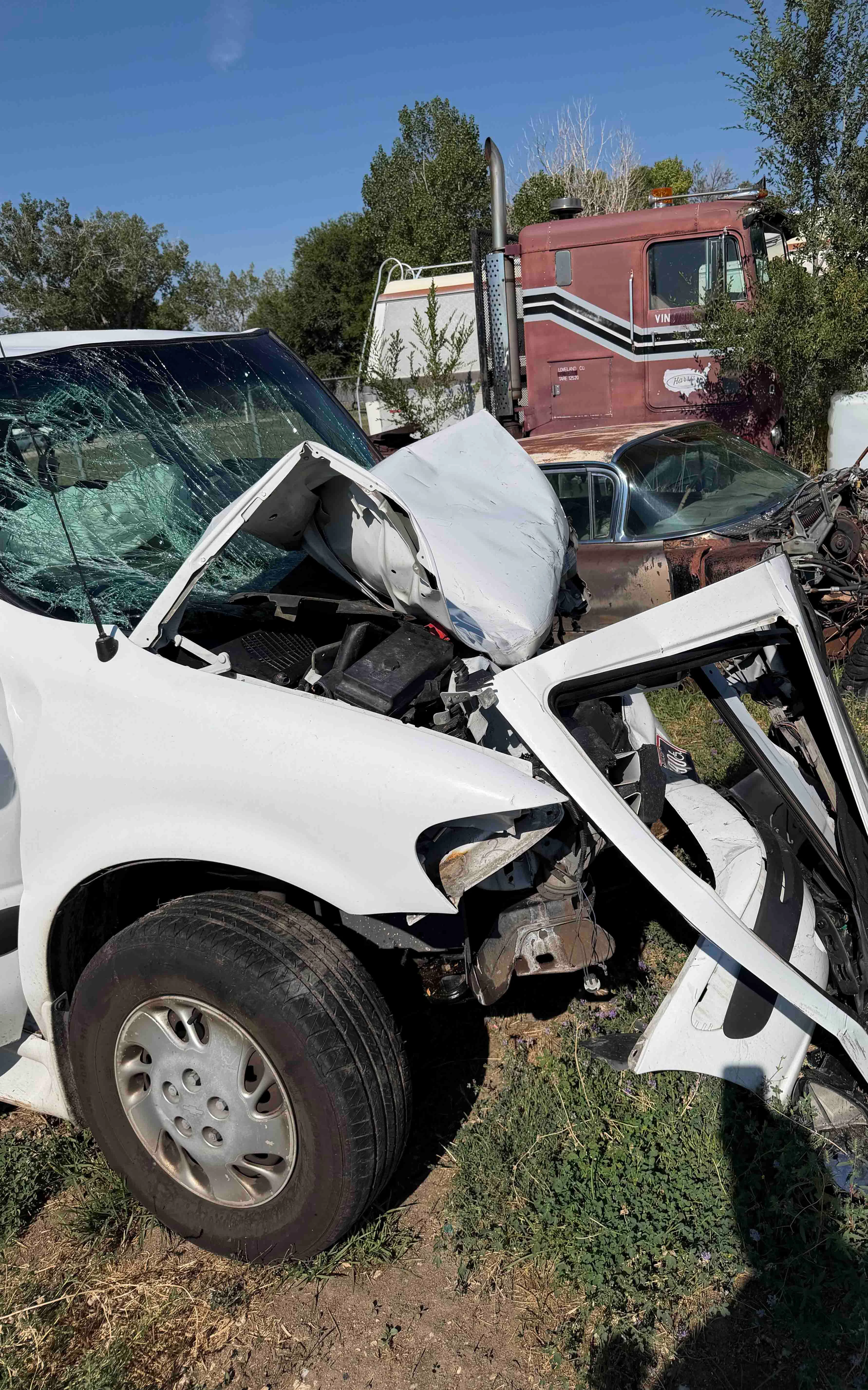Roger Davis, a Casper pastor and mechanic, is facing a long recovery, laid up in a Denver-area hospital with a broken neck and hip, three broken ribs, a broken heel, shattered leg and mission teeth after a violent crash on Interstate 25 that nearly killed him.