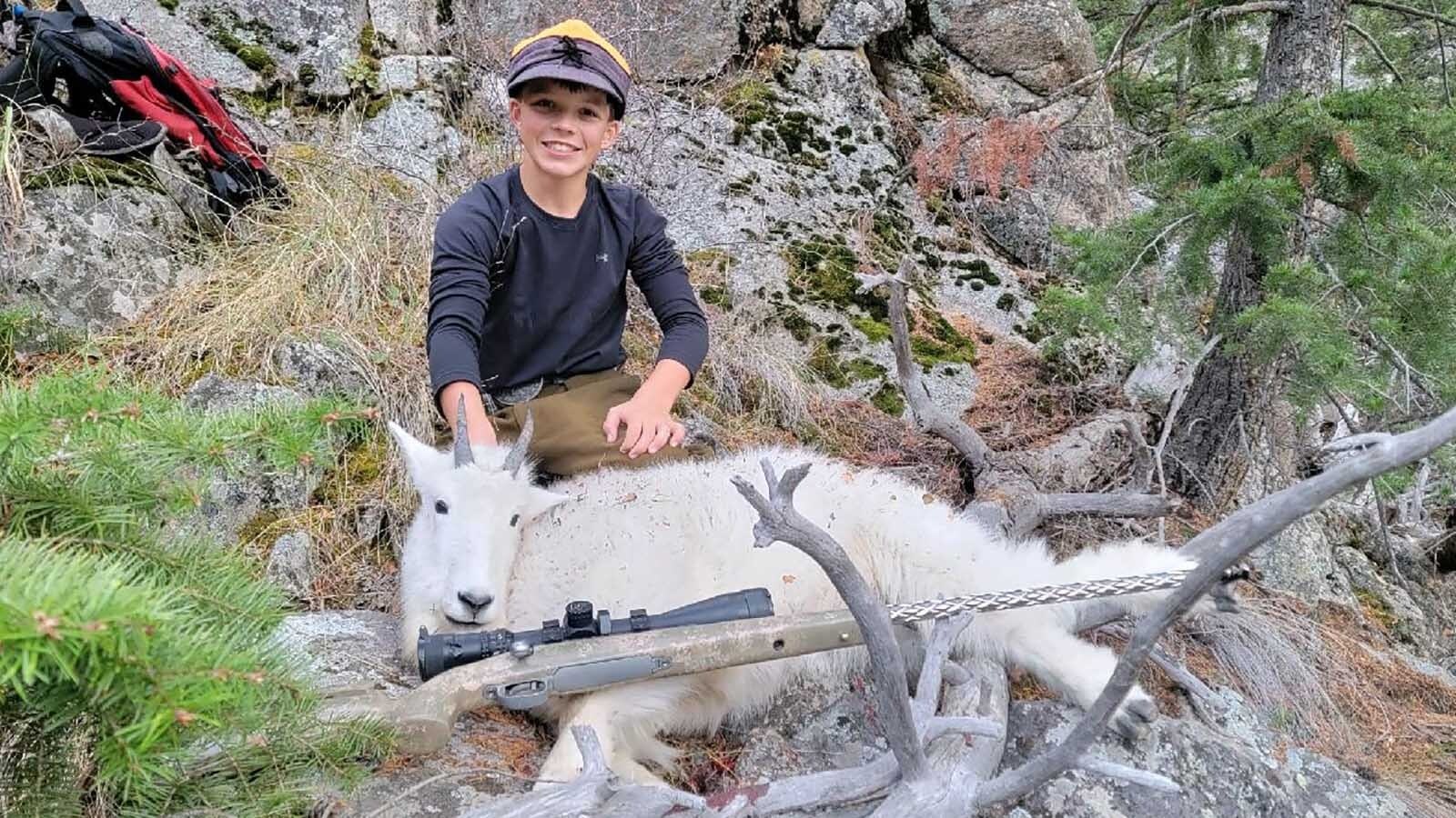 At just 13 years old, Russell Goolsbey of Powell did what many seasoned hunters only dream of, shooting a mountain goat in northwest Wyoming’s backcountry.