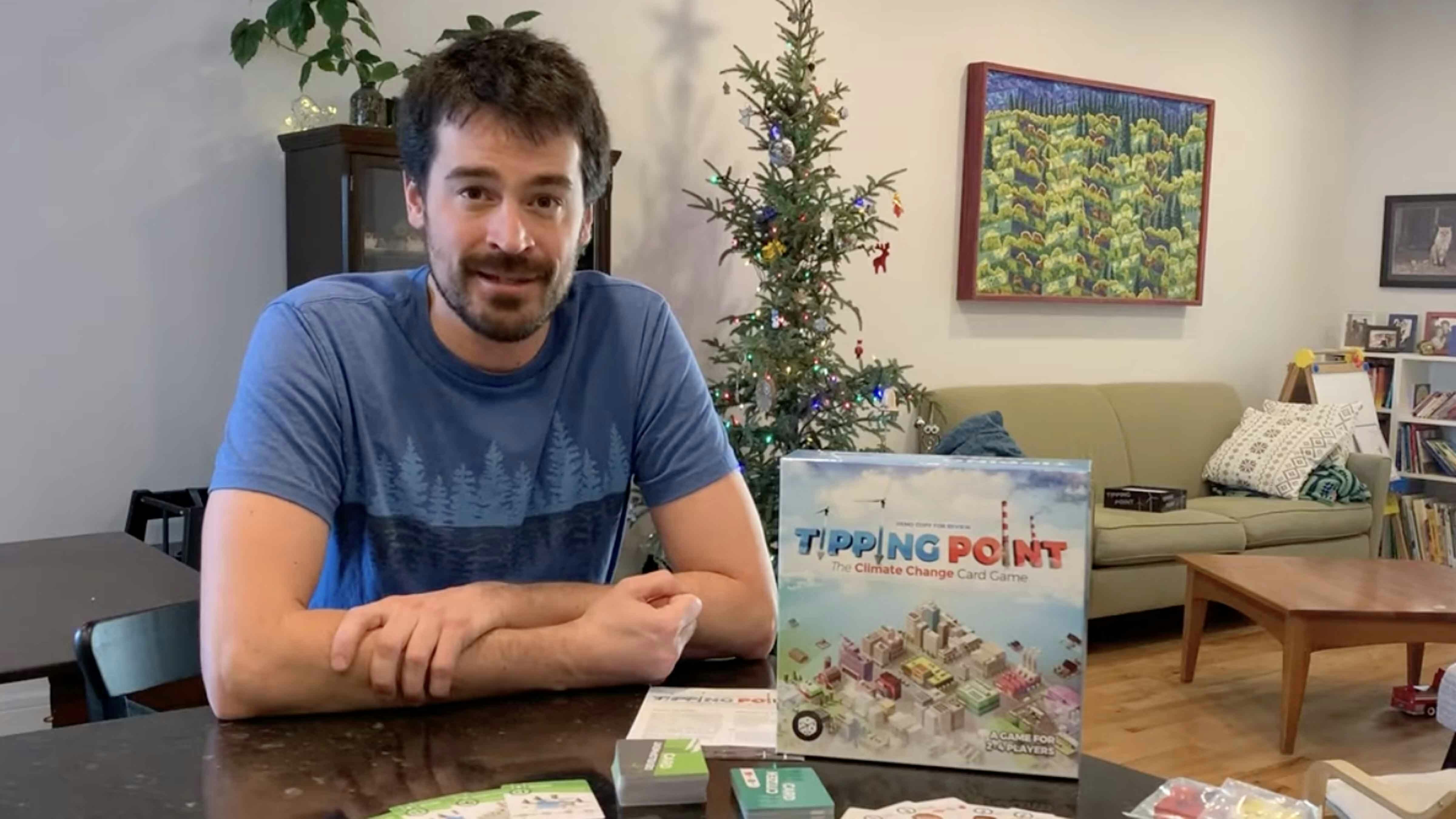 Ryan Smith, creator of the 'Tipping Point' board game where players try to reduce the accumulation of carbon dioxide in the atmosphere.