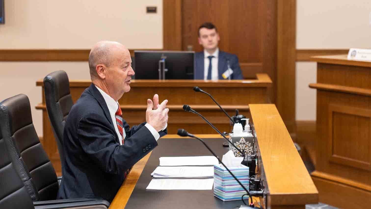 Rep. Scott Heiner testified on Wednesday in favor of his bill to make the Attorney General in Wyoming an elected position.