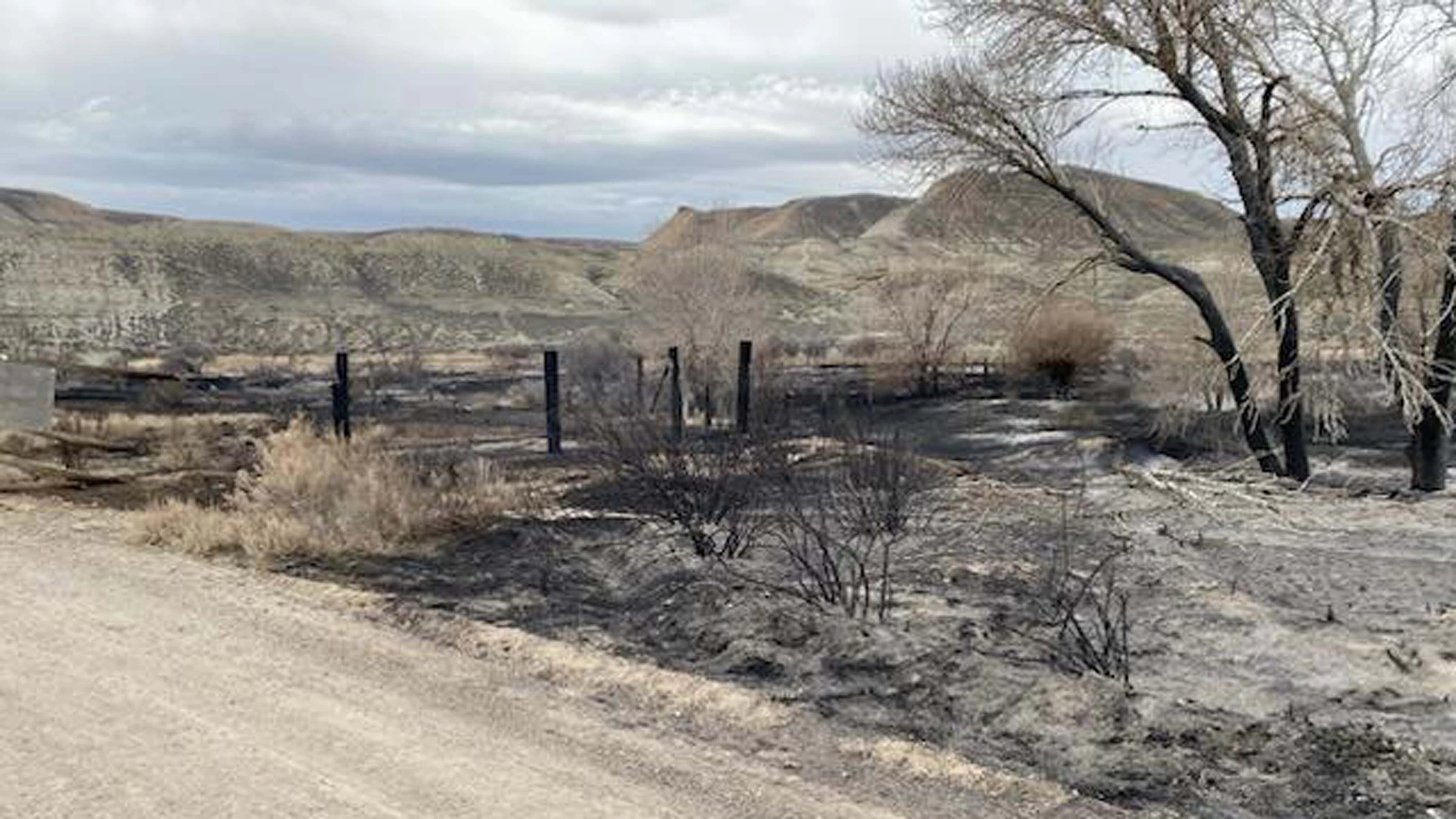 Scorched area in Scotts Bottom Fire in Green River
