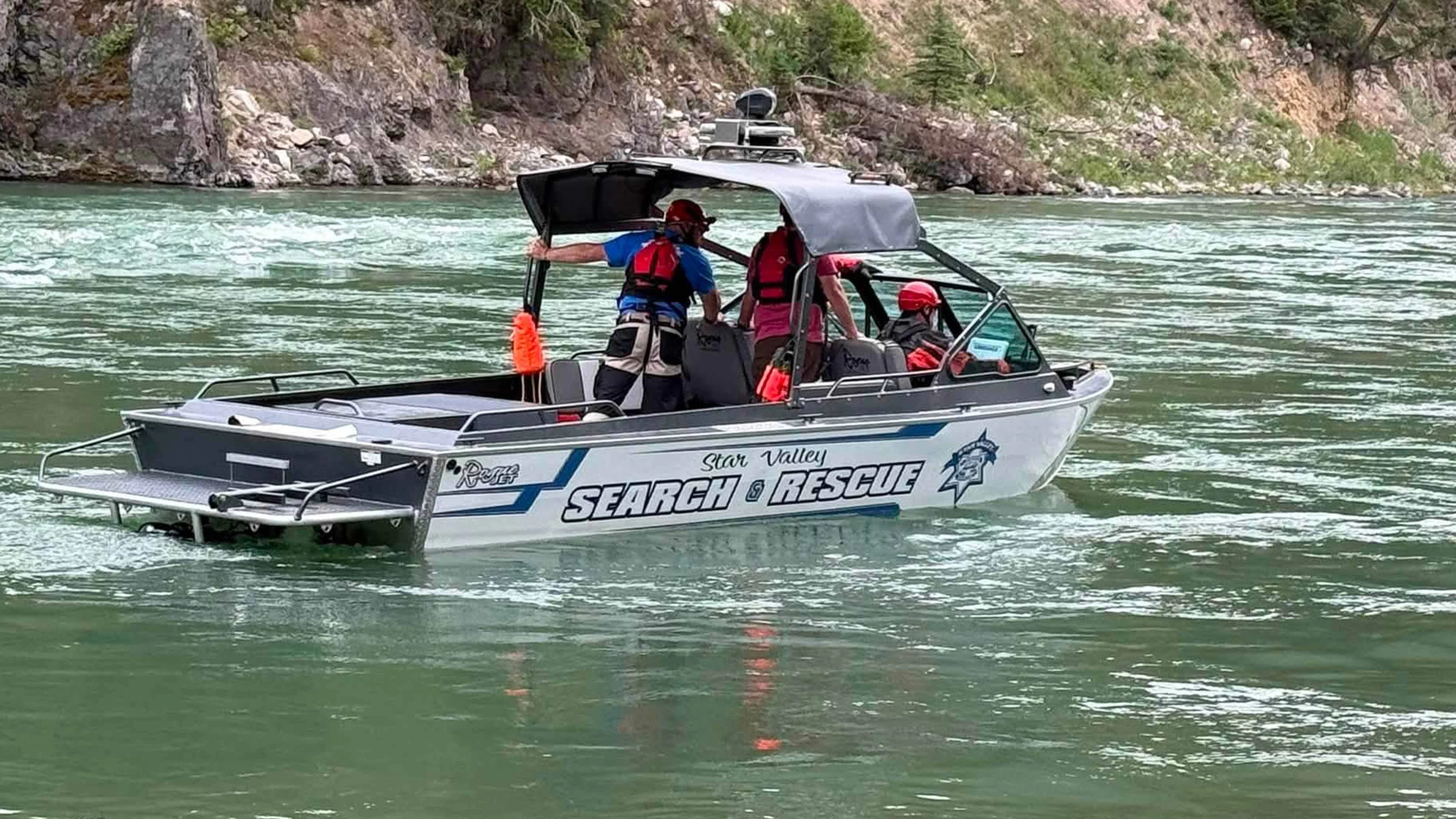 Raether is presumed drowned after entering the river Saturday evening, and crews have searched for days using rafts, jet skis, a jet boat, drones and search dogs.
