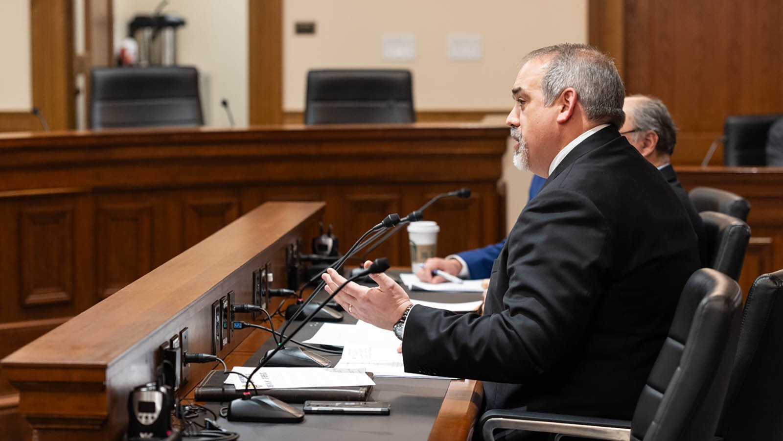 Aaron Dorr with Wyoming Gun Owners testifies about Senate File 196, which would have prohibited state agencies from enforcing federal gun laws that clash with Wyoming's.